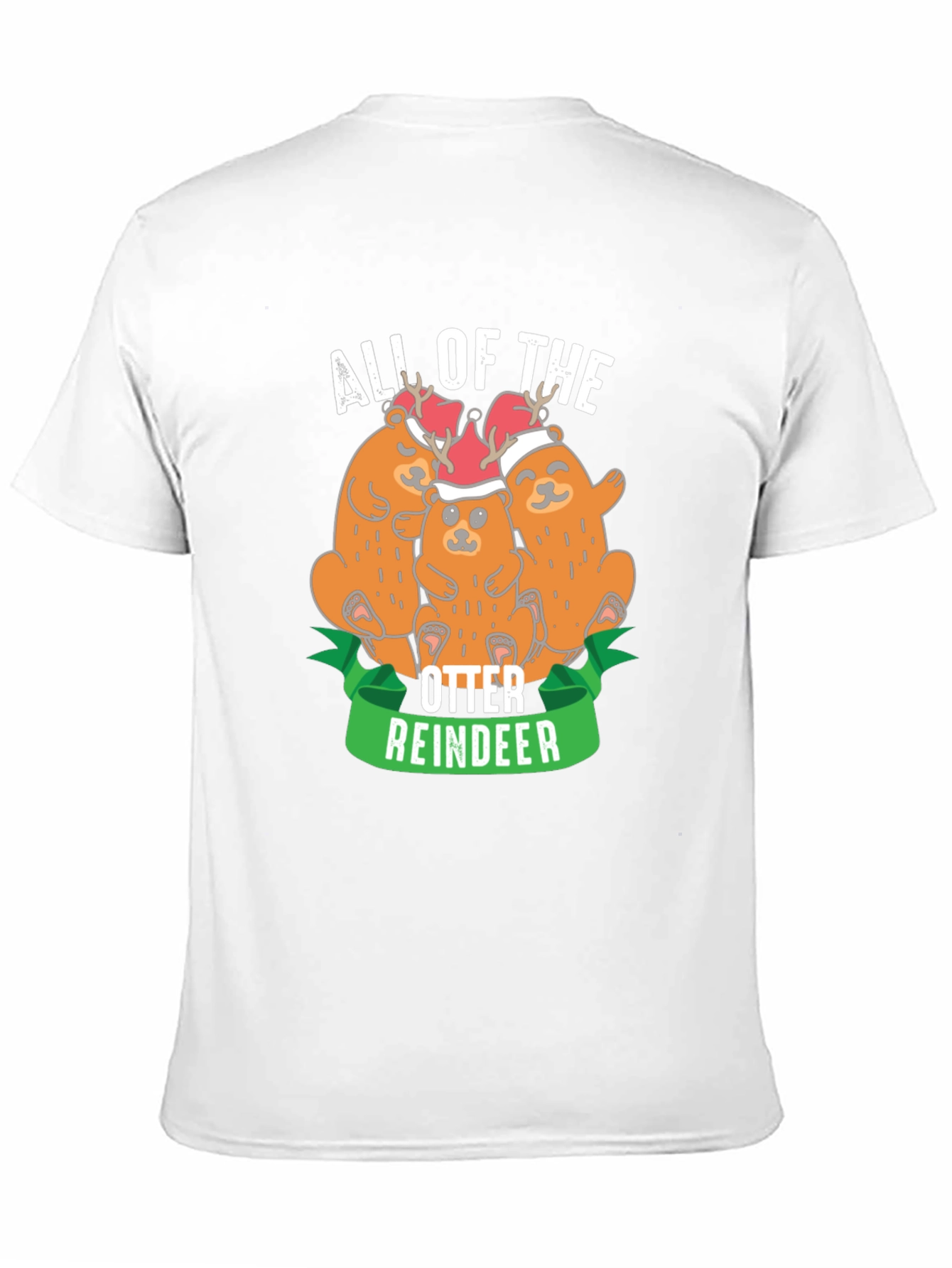 Black All of the Otter Reindeer Black T-Shirt view 11