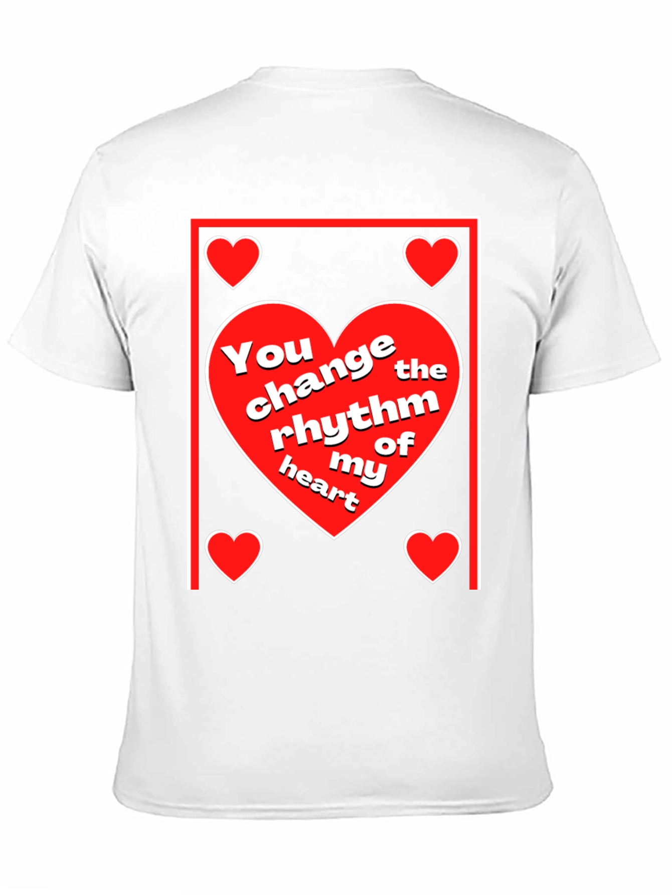 Black Heart Rhythm T-Shirt - Love & Romance Design view 11