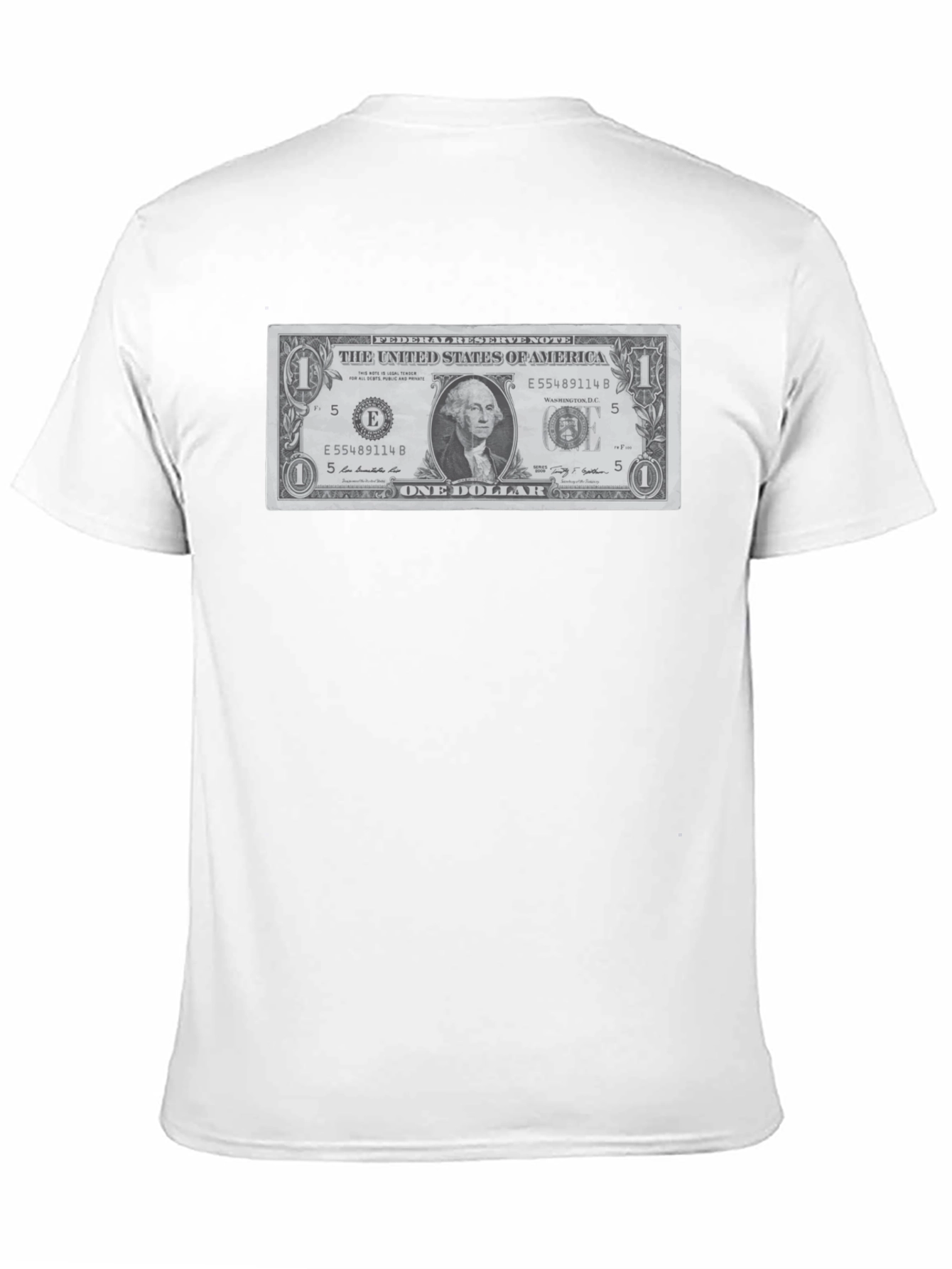 Black One Dollar Bill Graphic T-Shirt - Novelty Tee view 11