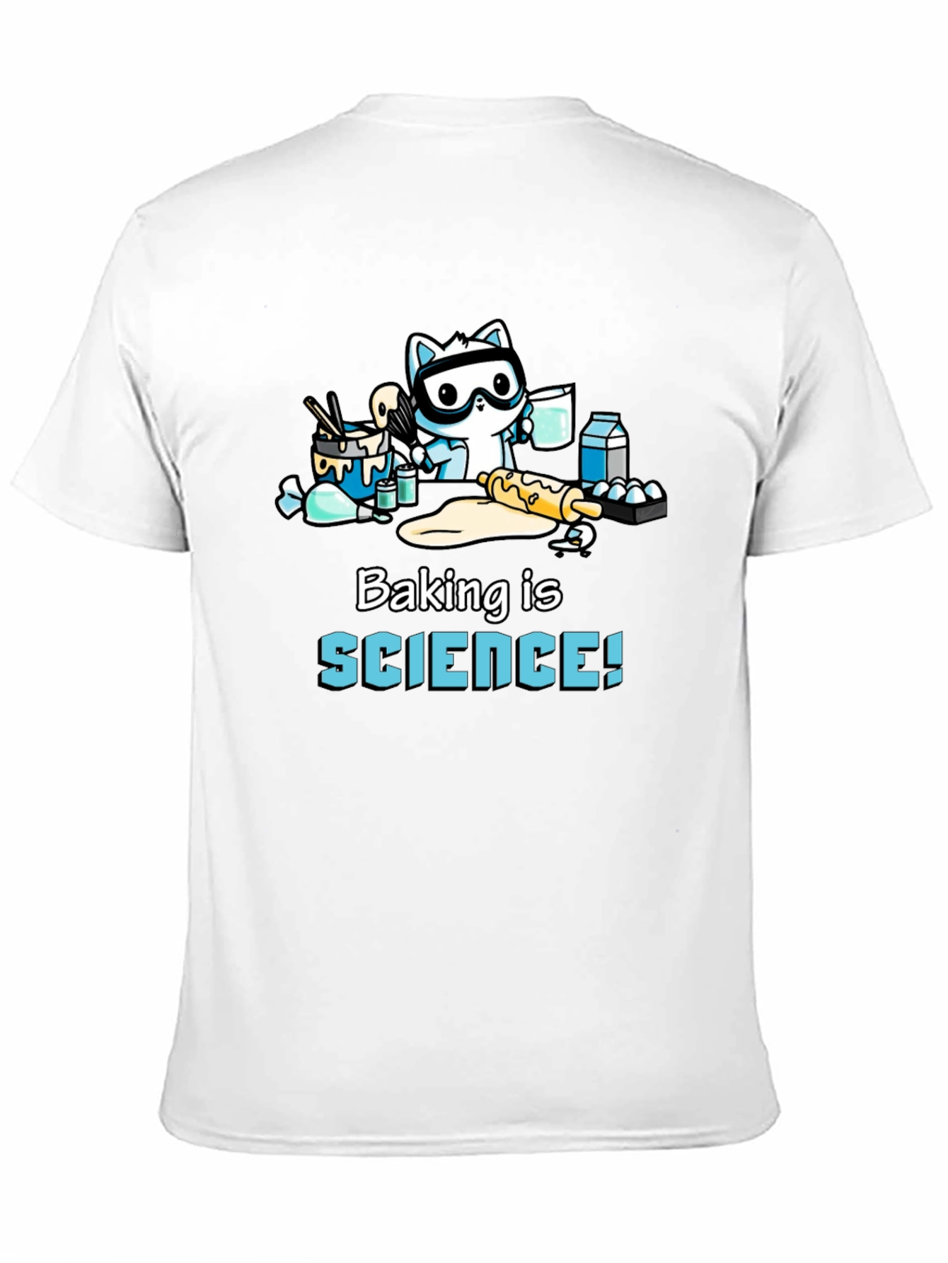 Black Baking is Science! T-Shirt with Cute Cat Baker view 11