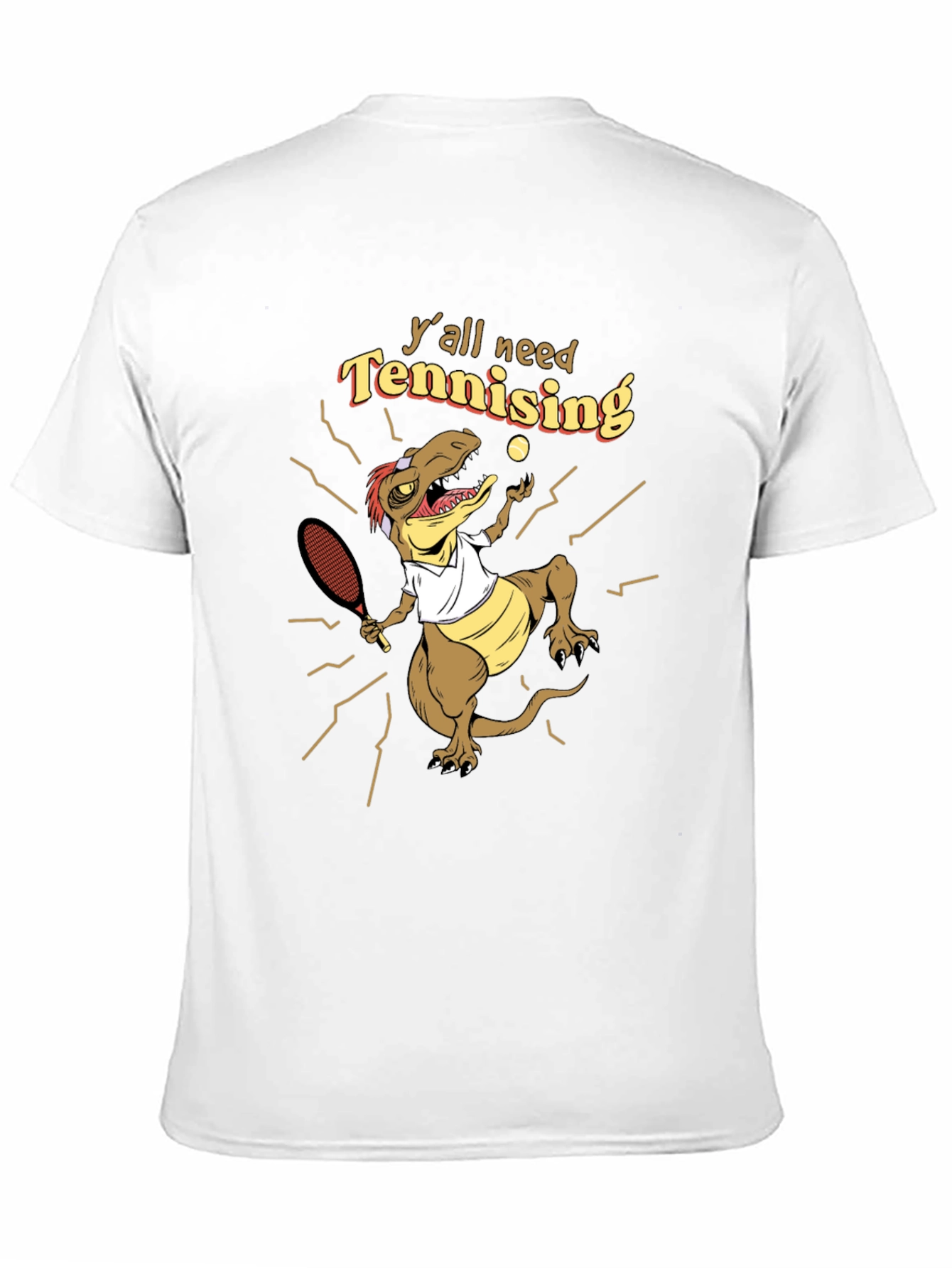 Black Tennis-Saurus Rex Funny T-Shirt view 11