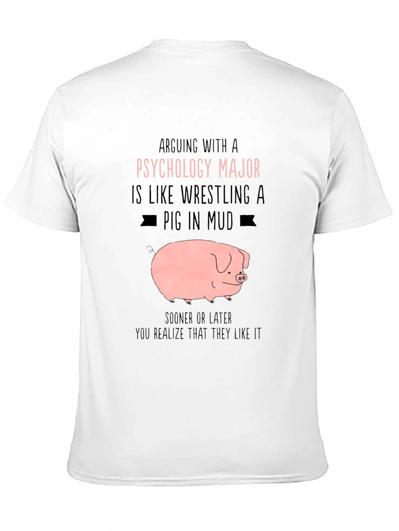 Black Psychology Major Pig T-Shirt view 11