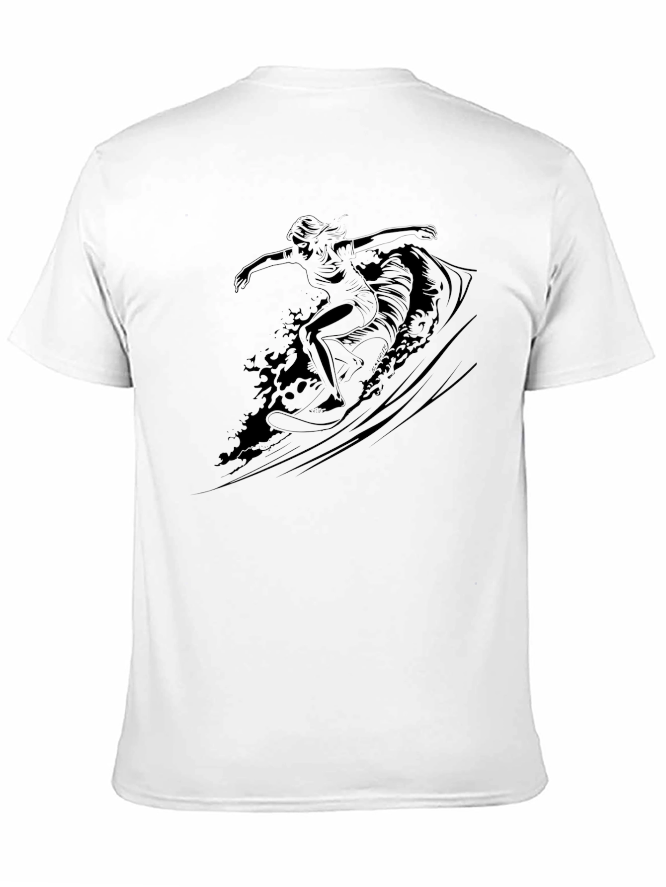 Black Surfer Graphic Tee - Black Cotton Blend view 11
