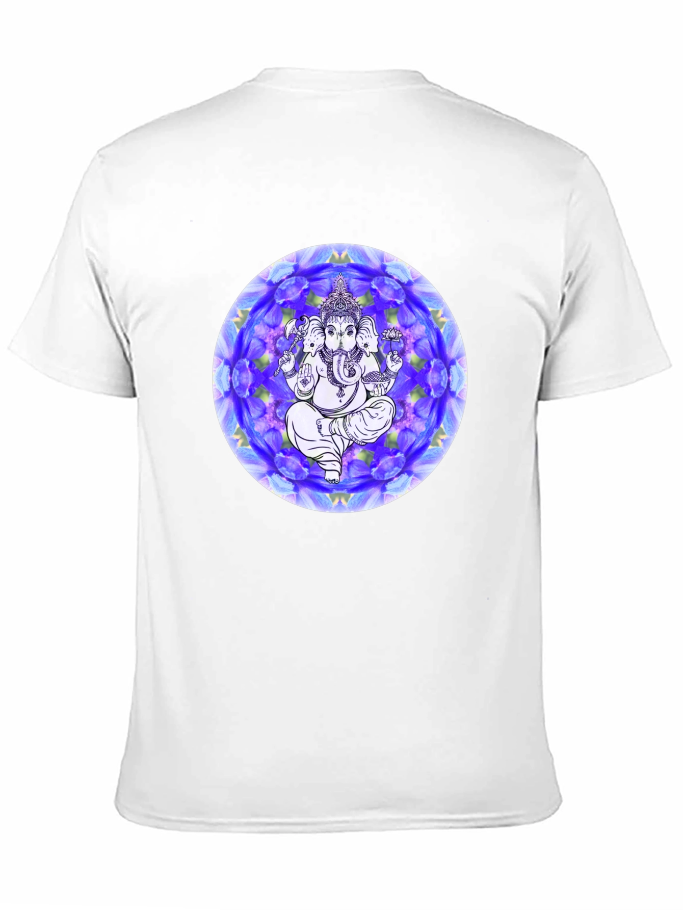 Black Ganesh Mandala Graphic Tee - Black Cotton T-Shirt view 11