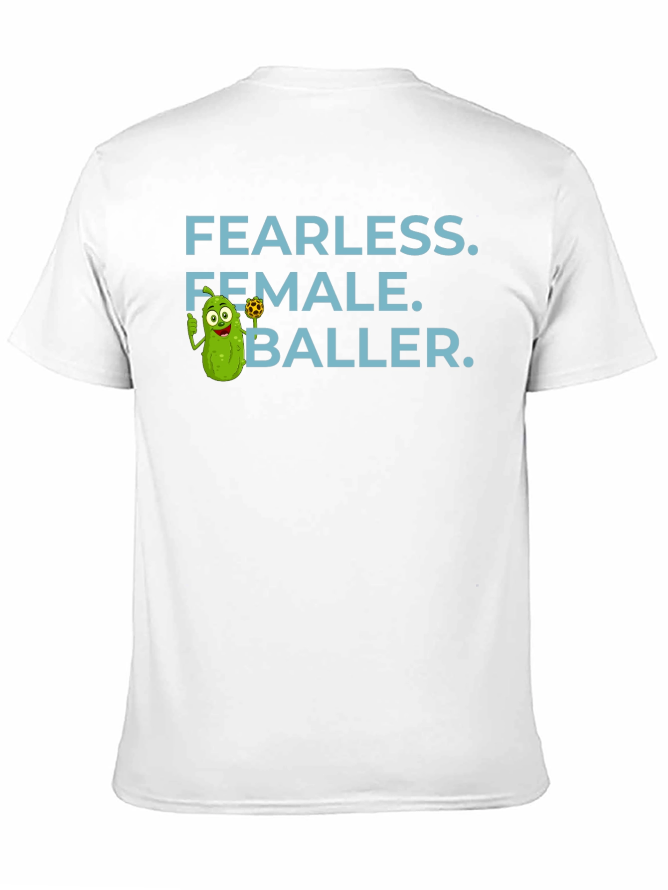 Black Fearless Female Baller T-Shirt - Funny Pickle Cartoon view 11