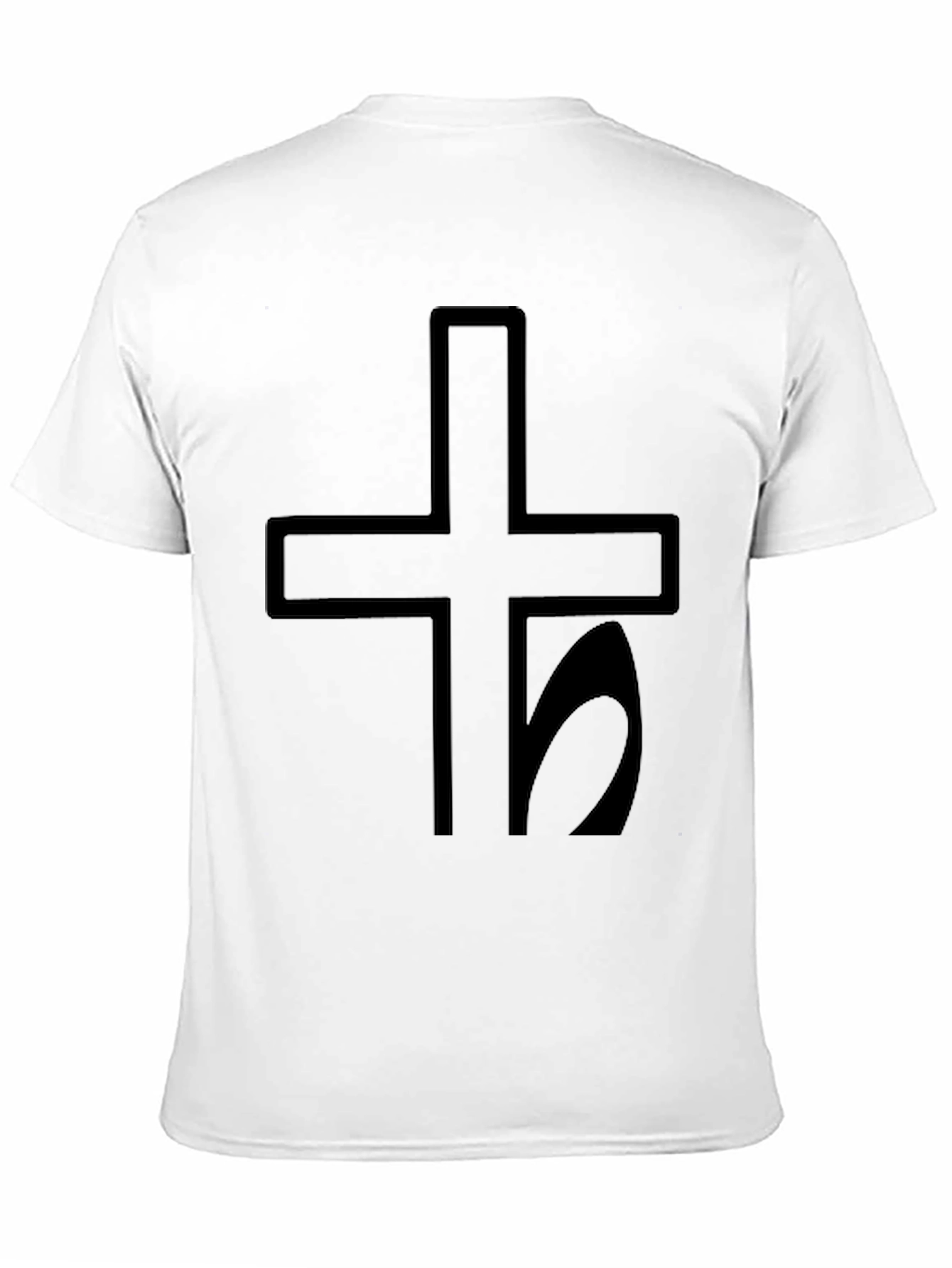Black Dark Cross & Saturn Symbol Graphic T-Shirt - Unisex view 11