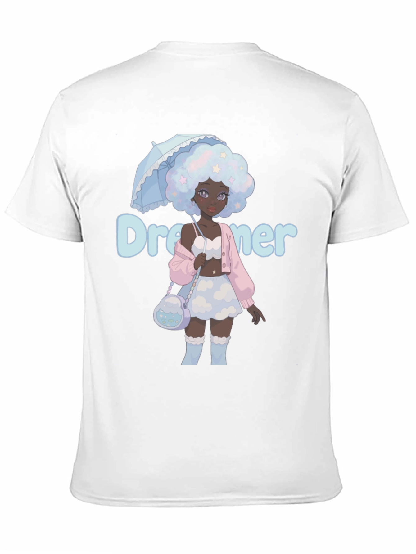 Black Dreamer Anime Girl Graphic T-Shirt view 11