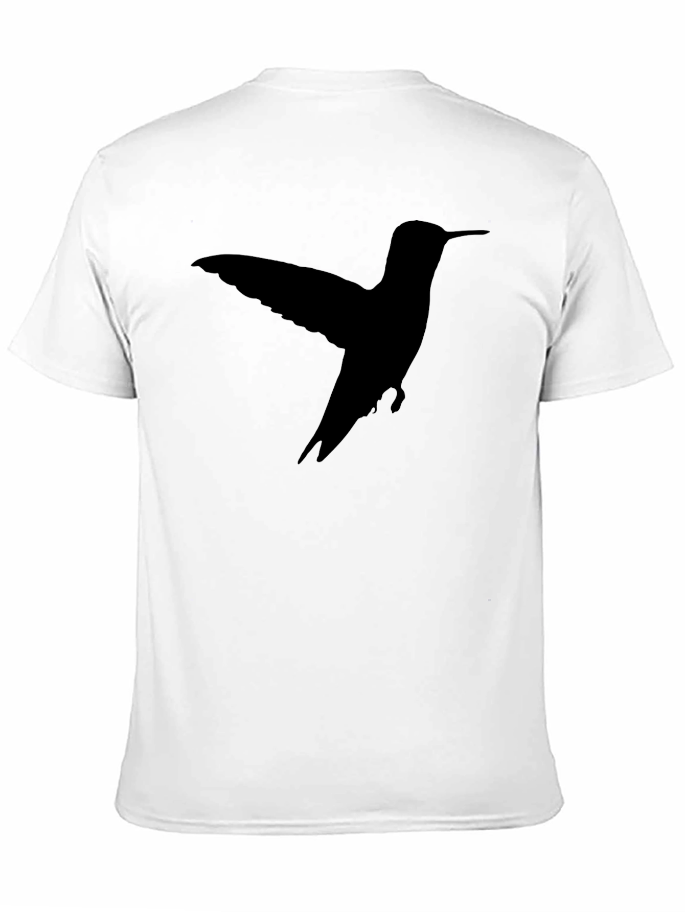 Black Hummingbird Silhouette Black T-Shirt view 11