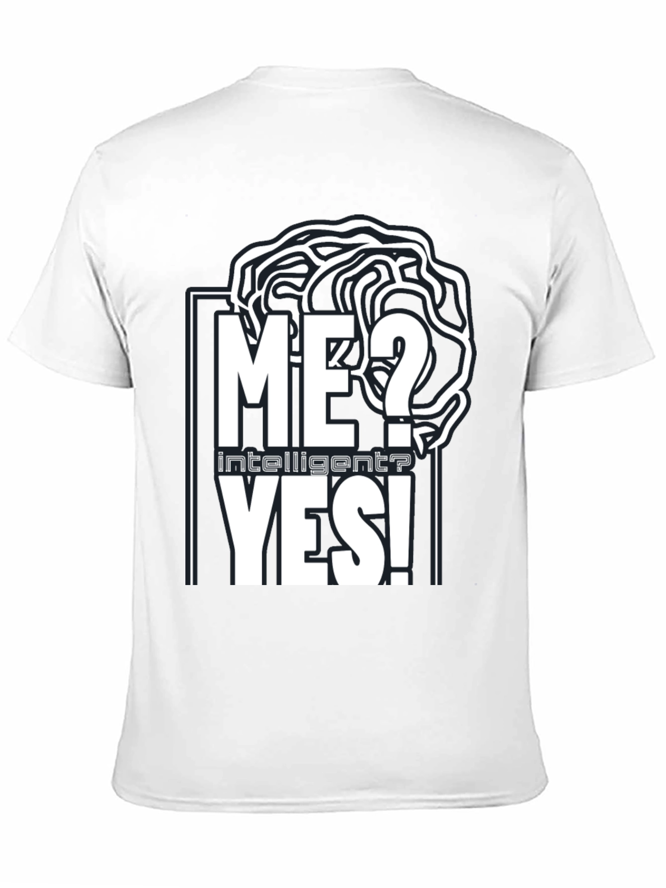 Black Intelligent YES! T-Shirt - Brain Design view 11