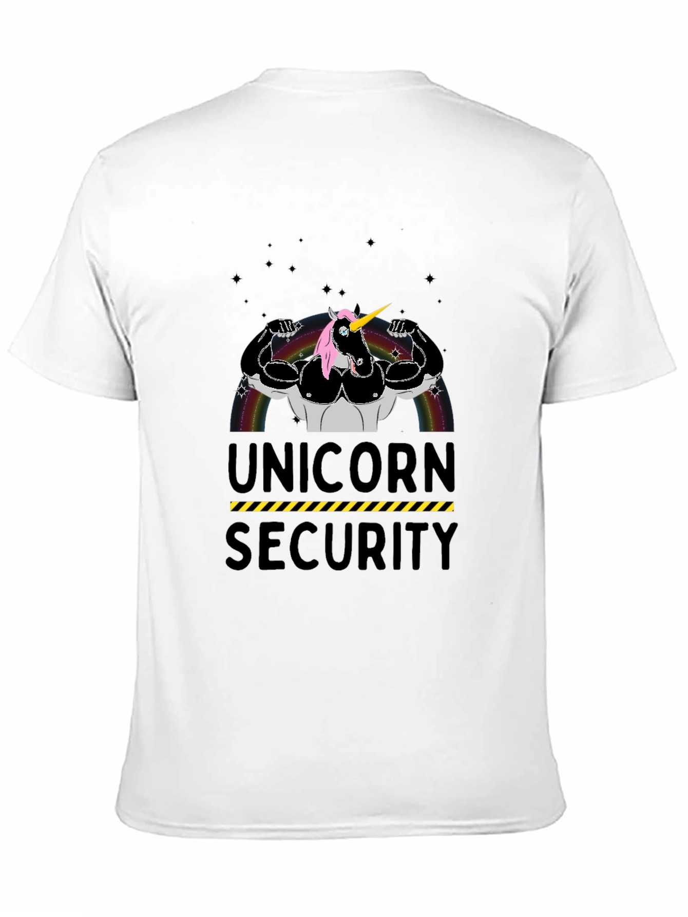 Black Unicorn Security Graphic T-Shirt - Black Cotton Tee view 11