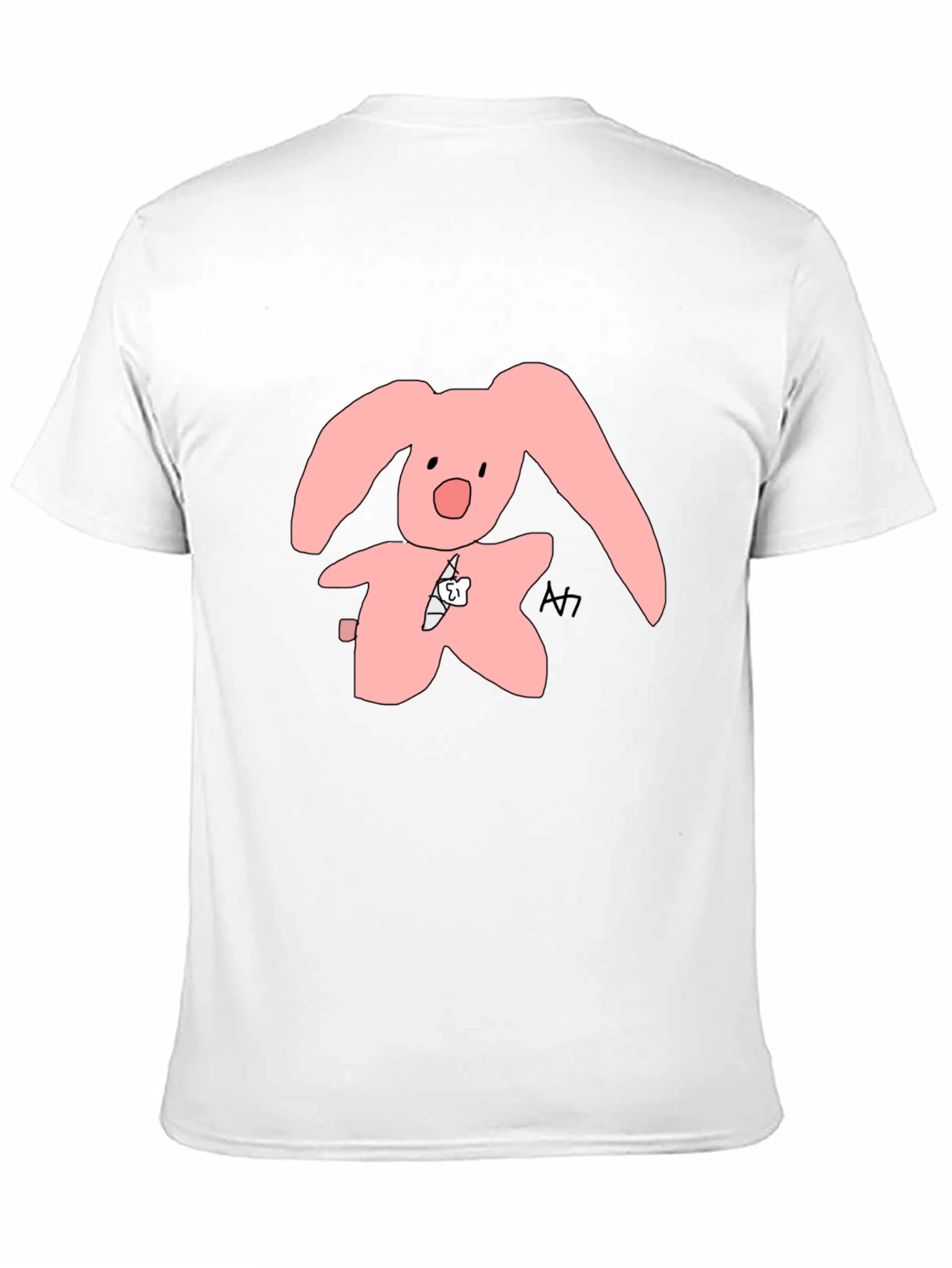 Black Pink Bunny Graphic Tee - Soft Cotton Blend view 11