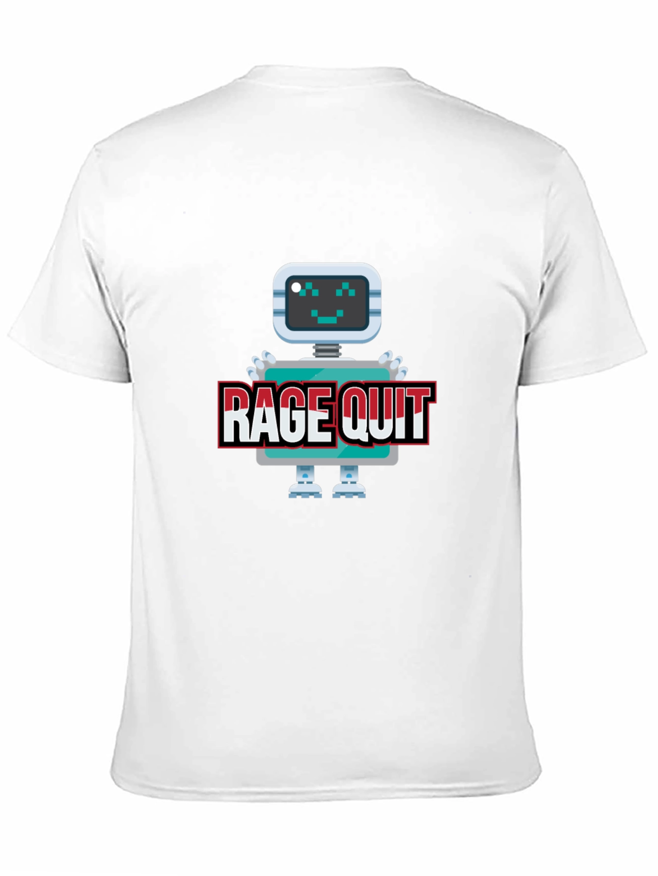 Black Rage Quit Robot Graphic Tee - Gamer T-Shirt view 11