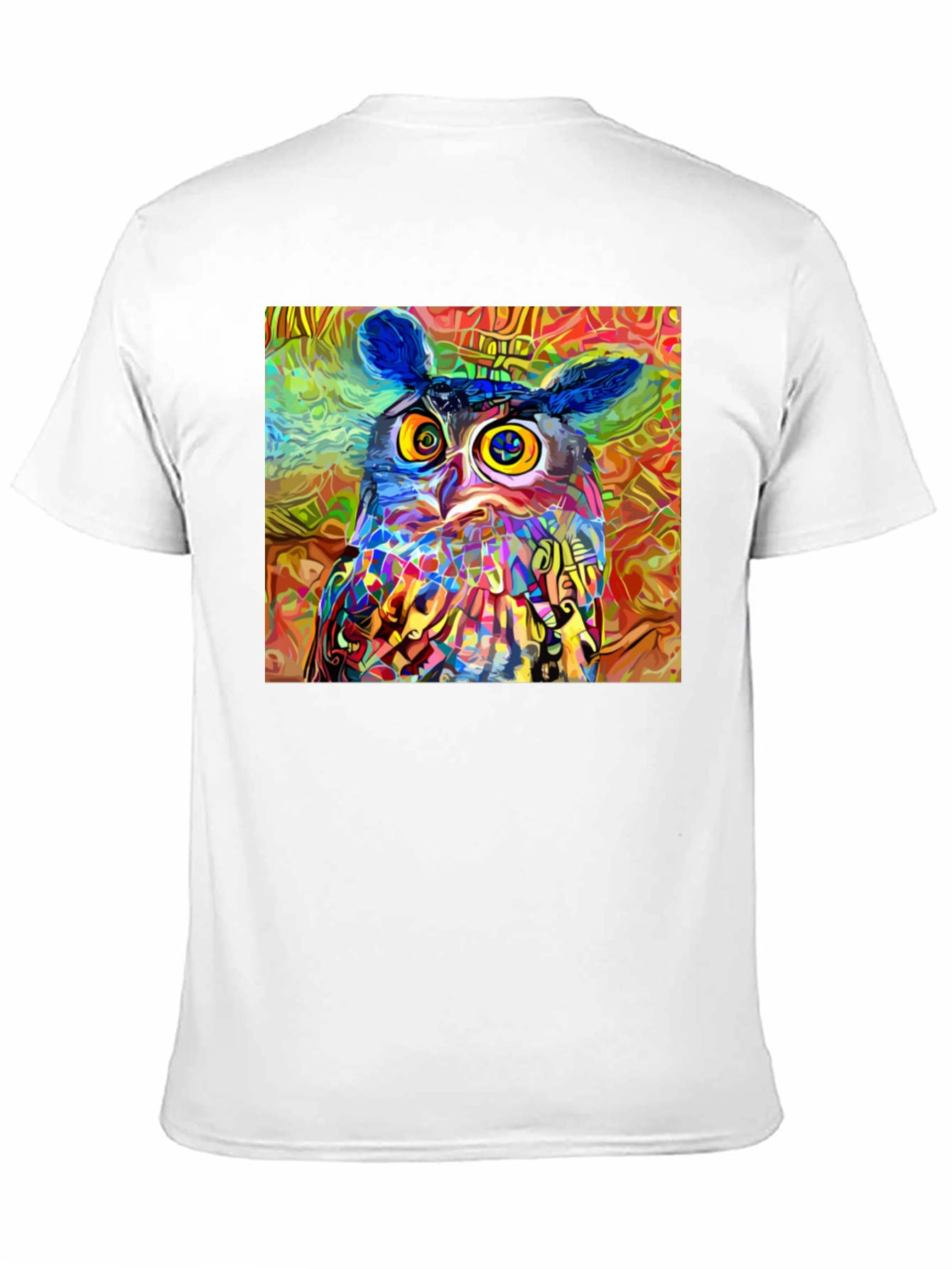 Black Psychedelic Owl Graphic Tee - Black Cotton Blend view 11