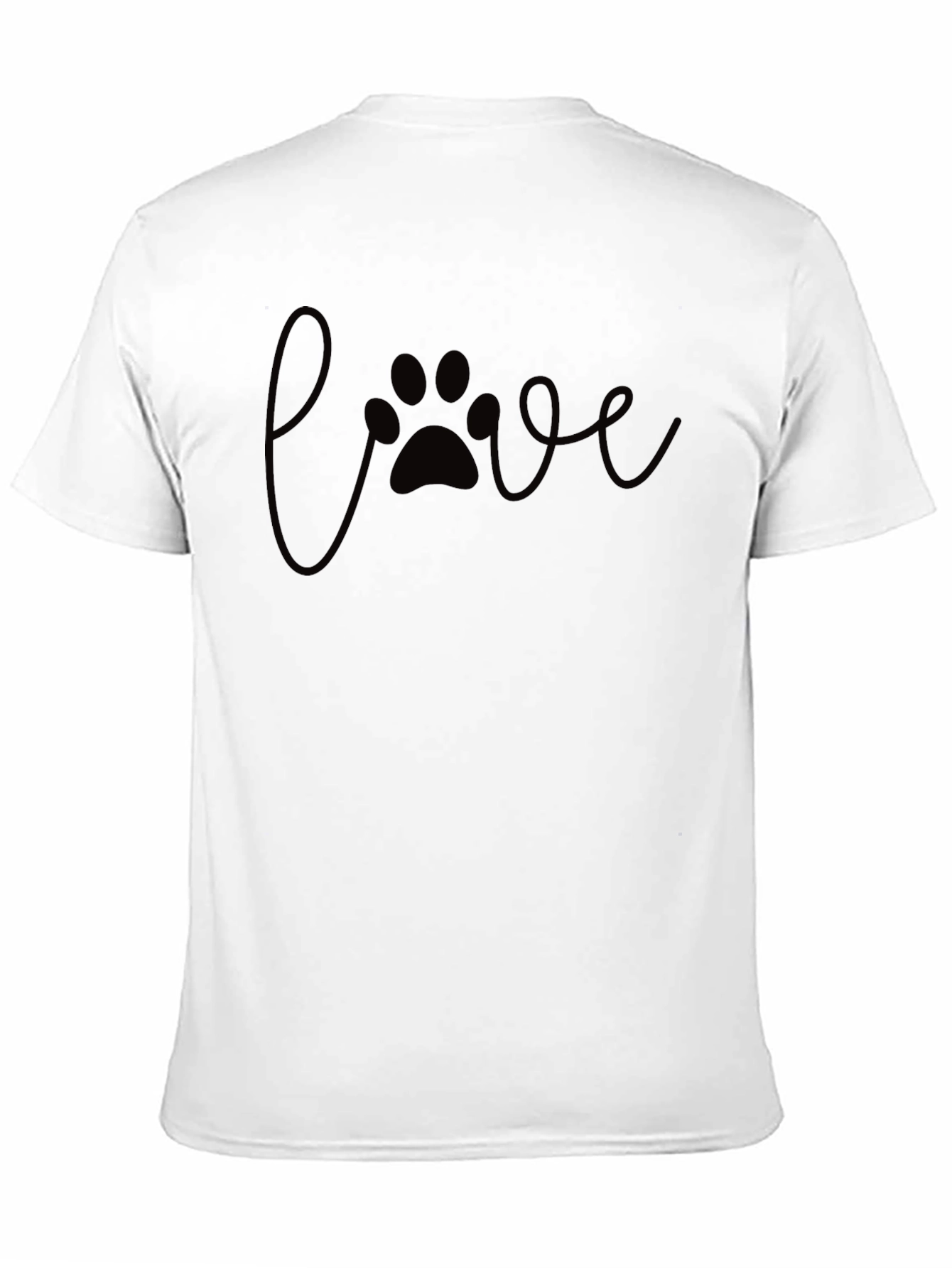 Black Love Paw Print Black T-Shirt view 11
