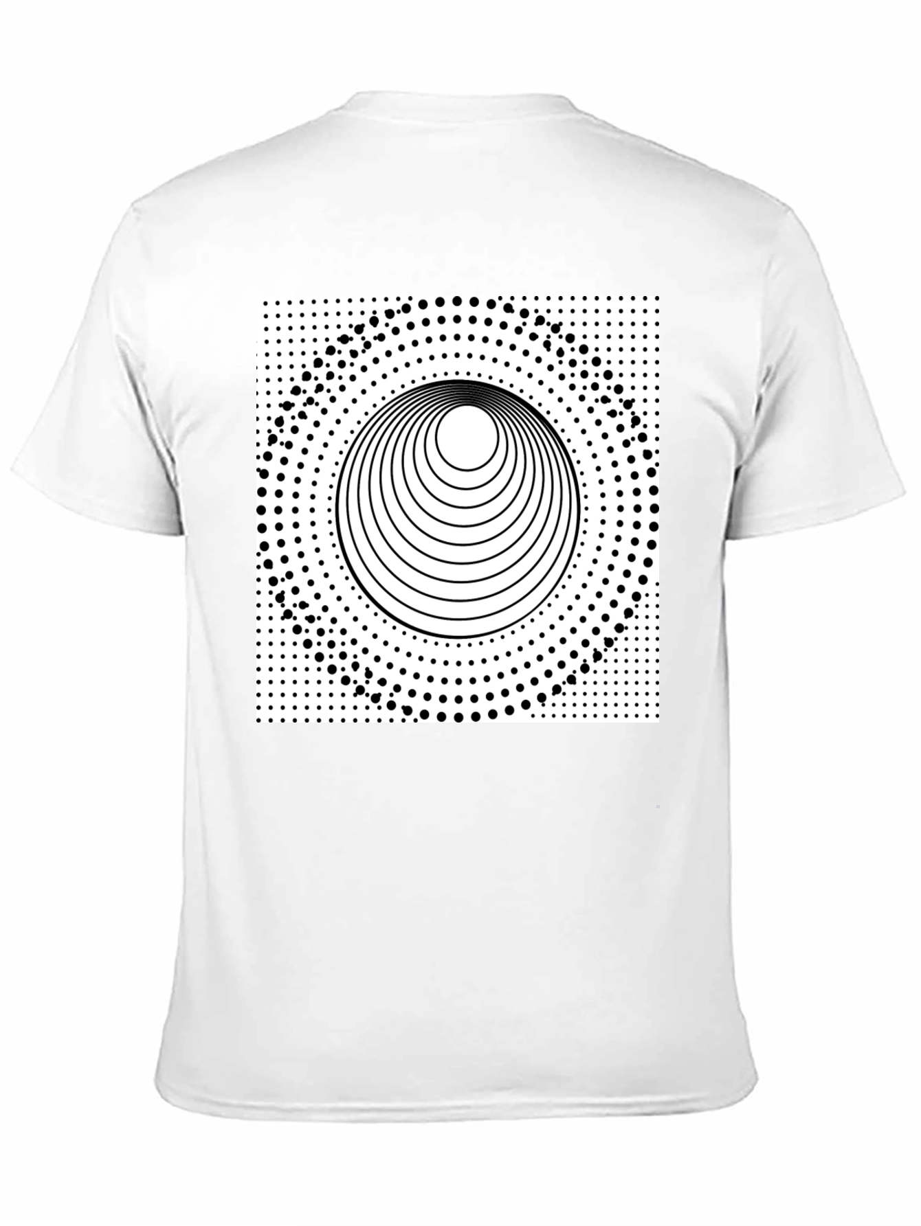 Black Optical Illusion Graphic Tee - Black Cotton T-Shirt view 11