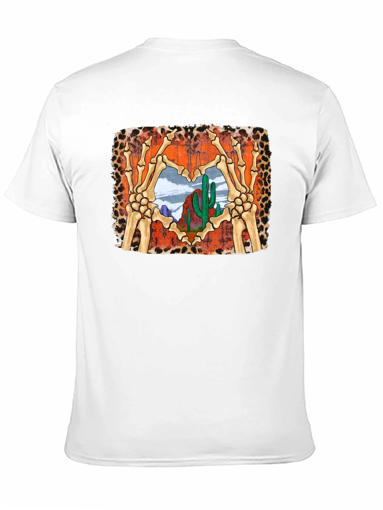 Black Desert Heart Skeleton Hands Graphic Tee view 11