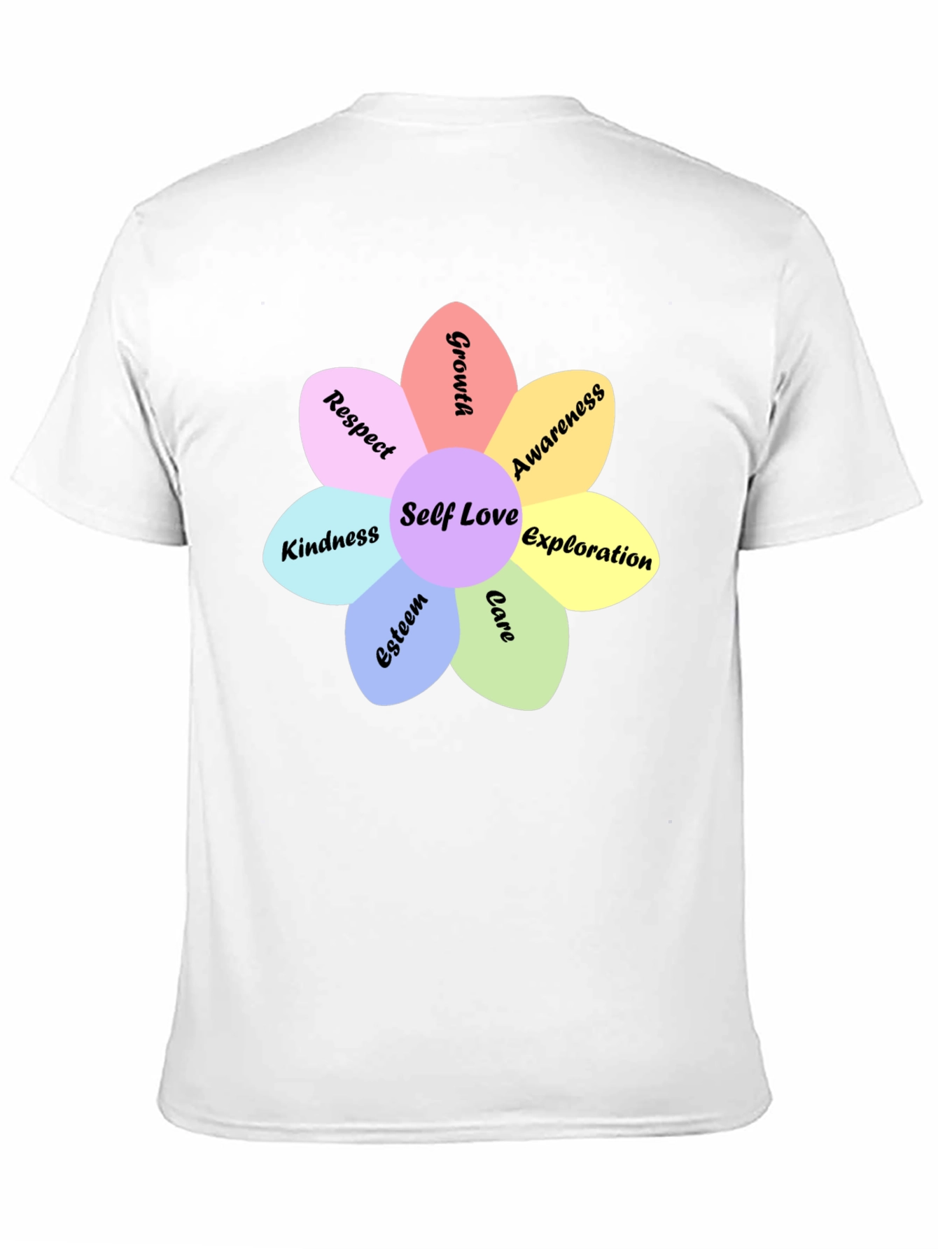 Black Self Love Flower Graphic Tee - Empowering Design view 11
