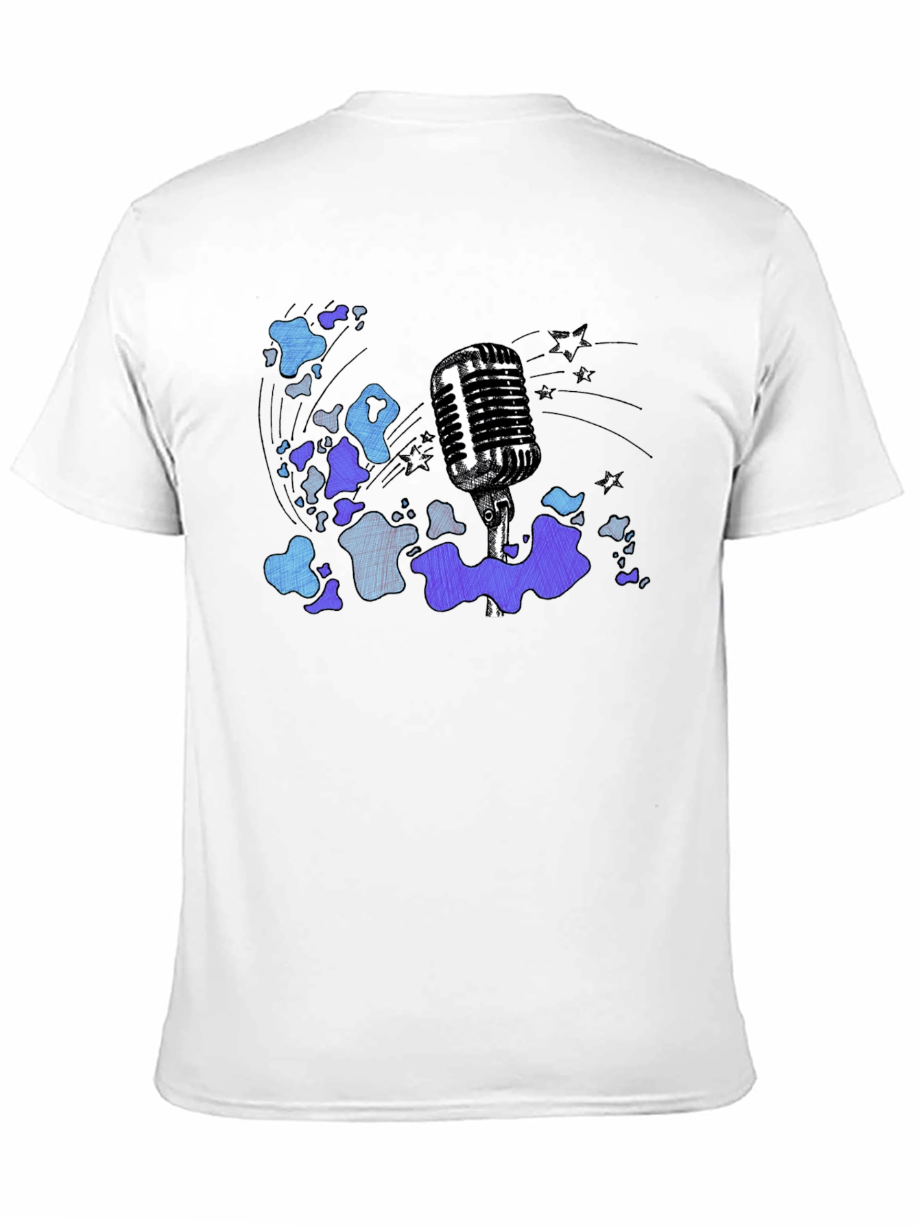 Black Vintage Microphone Graphic T-Shirt view 11