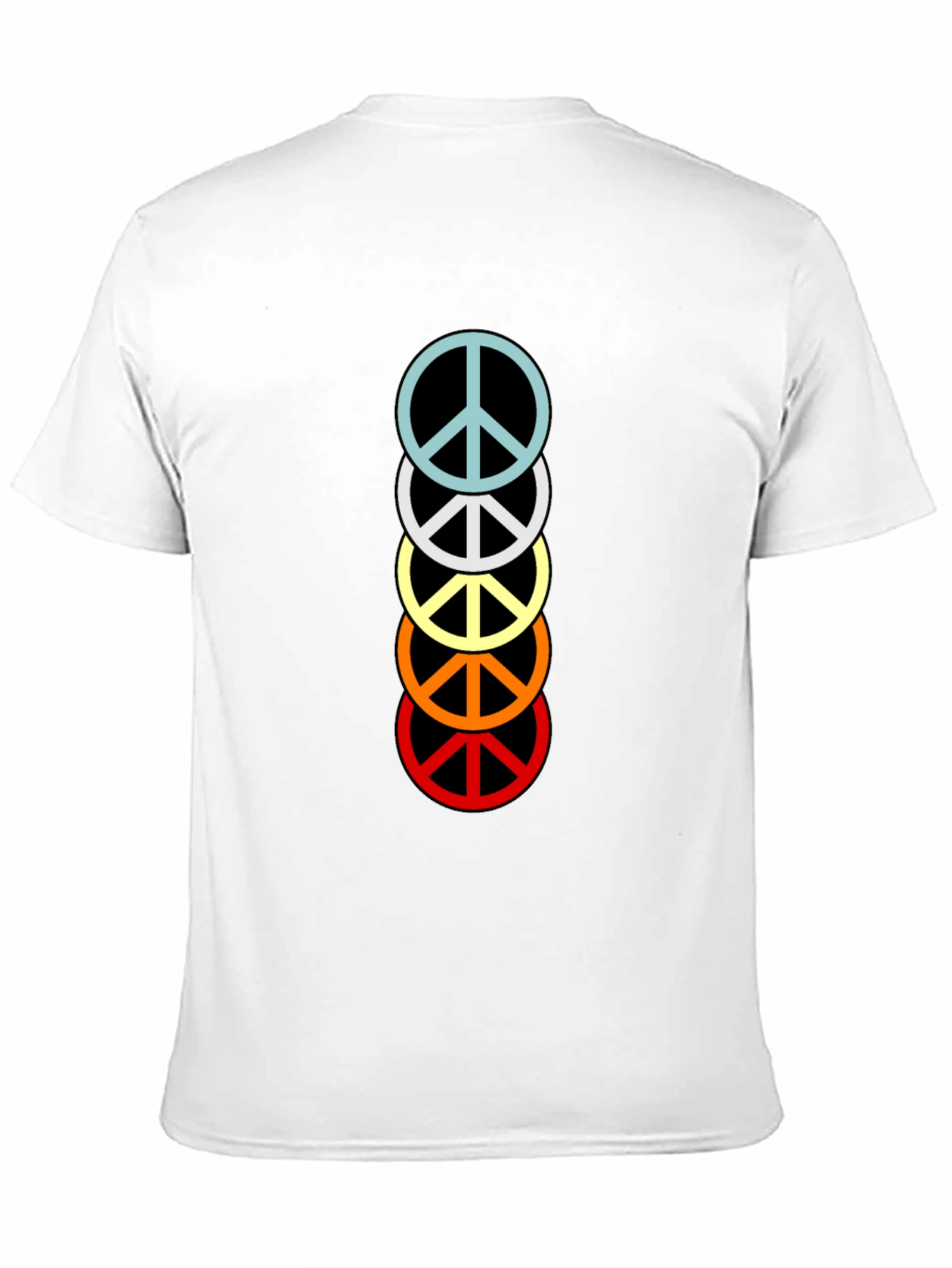 Black Retro Peace Sign Stacked T-Shirt - Black view 11
