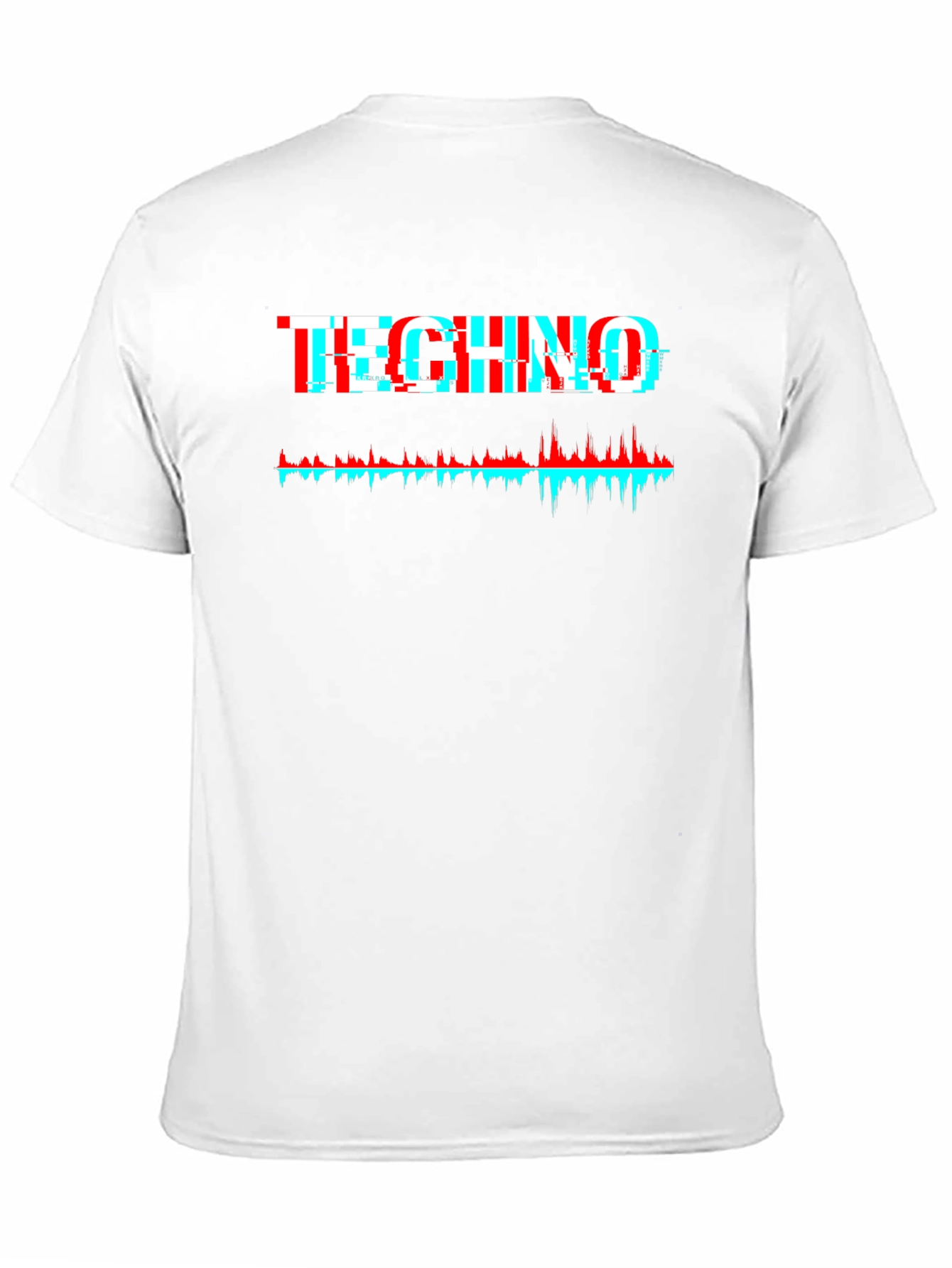 Black Techno Glitch Graphic Tee - Black view 11