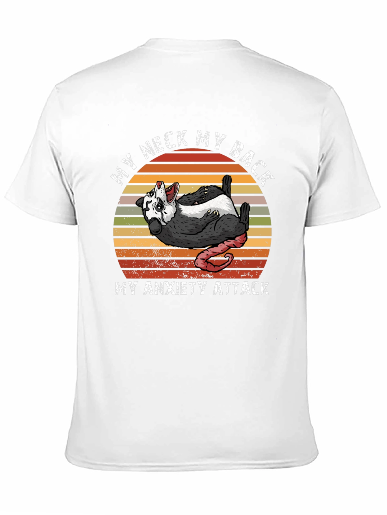 Black Funny Opossum Anxiety Attack Graphic T-Shirt view 11