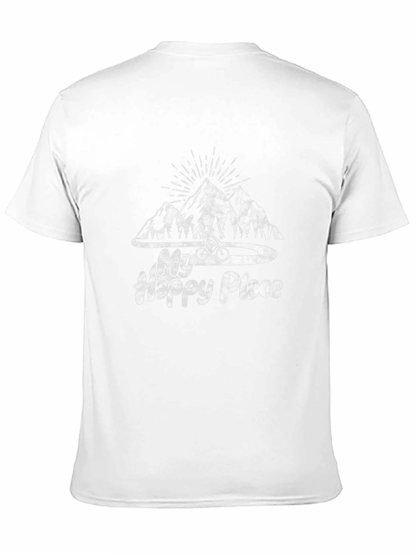 Black My Happy Place Mountain Biking Graphic Tee view 11