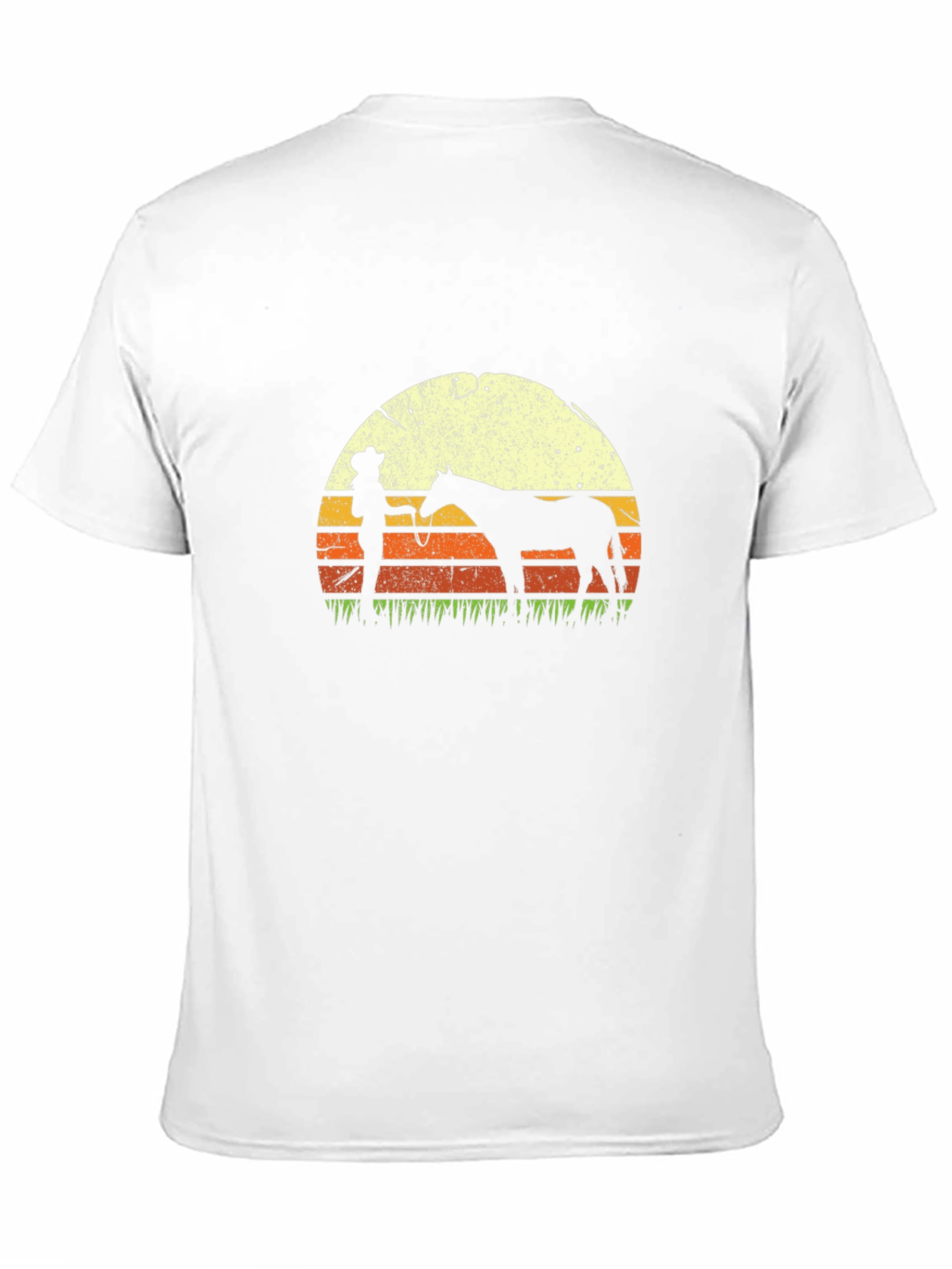 Black Cowboy & Horse Sunset Graphic T-Shirt view 11