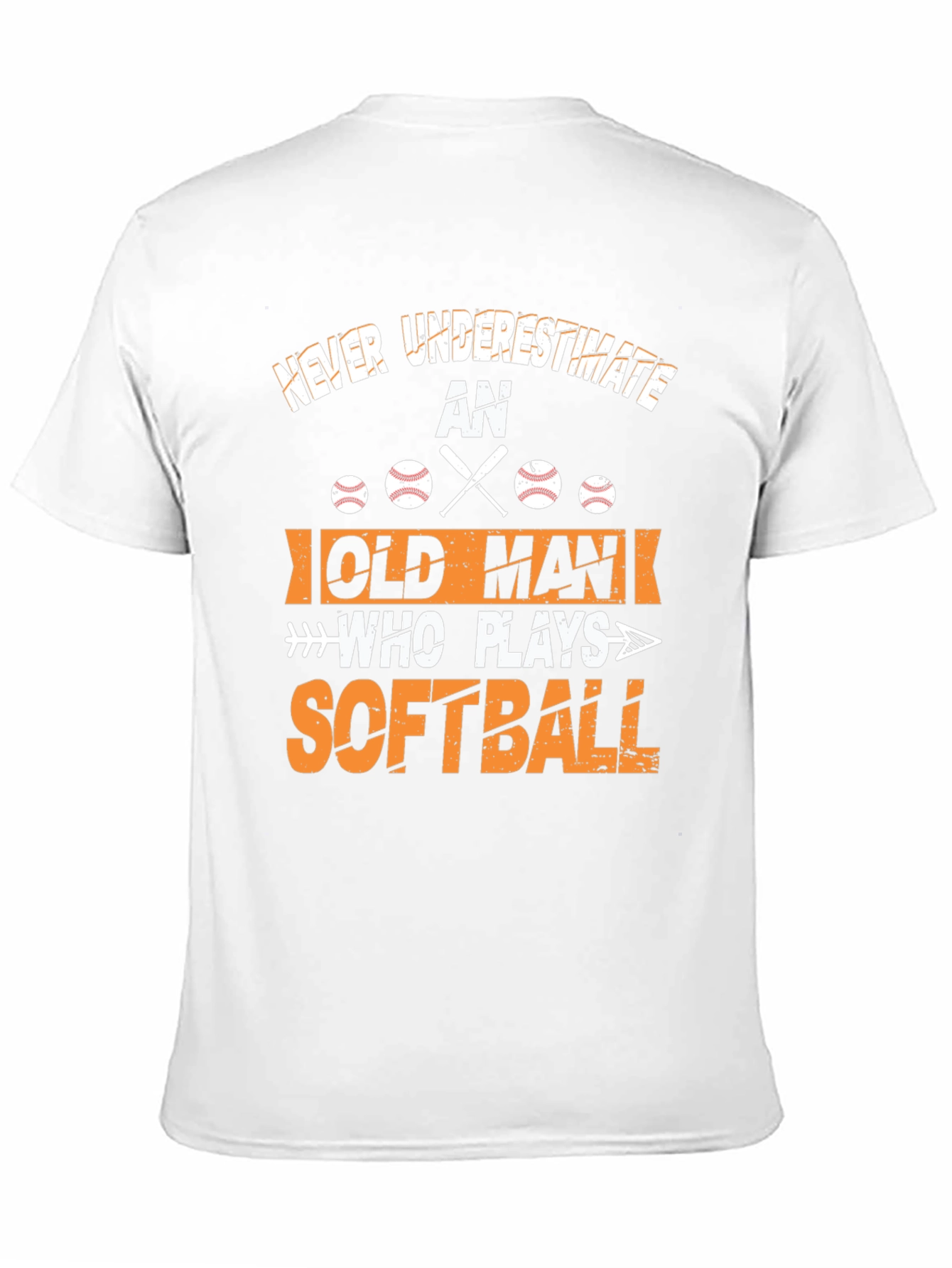 Black Never Underestimate Old Man Softball T-Shirt view 11