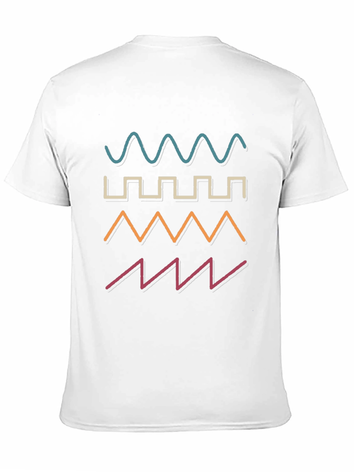 Black Retro Waveform Graphic Tee - Black Cotton T-Shirt view 11