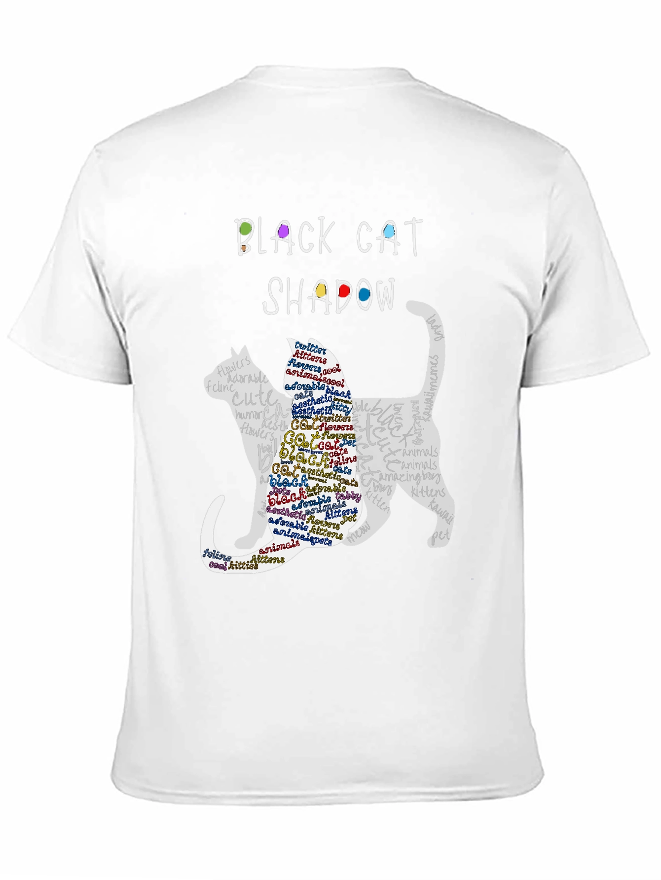 Black Black Cat Shadow Graphic T-Shirt view 11