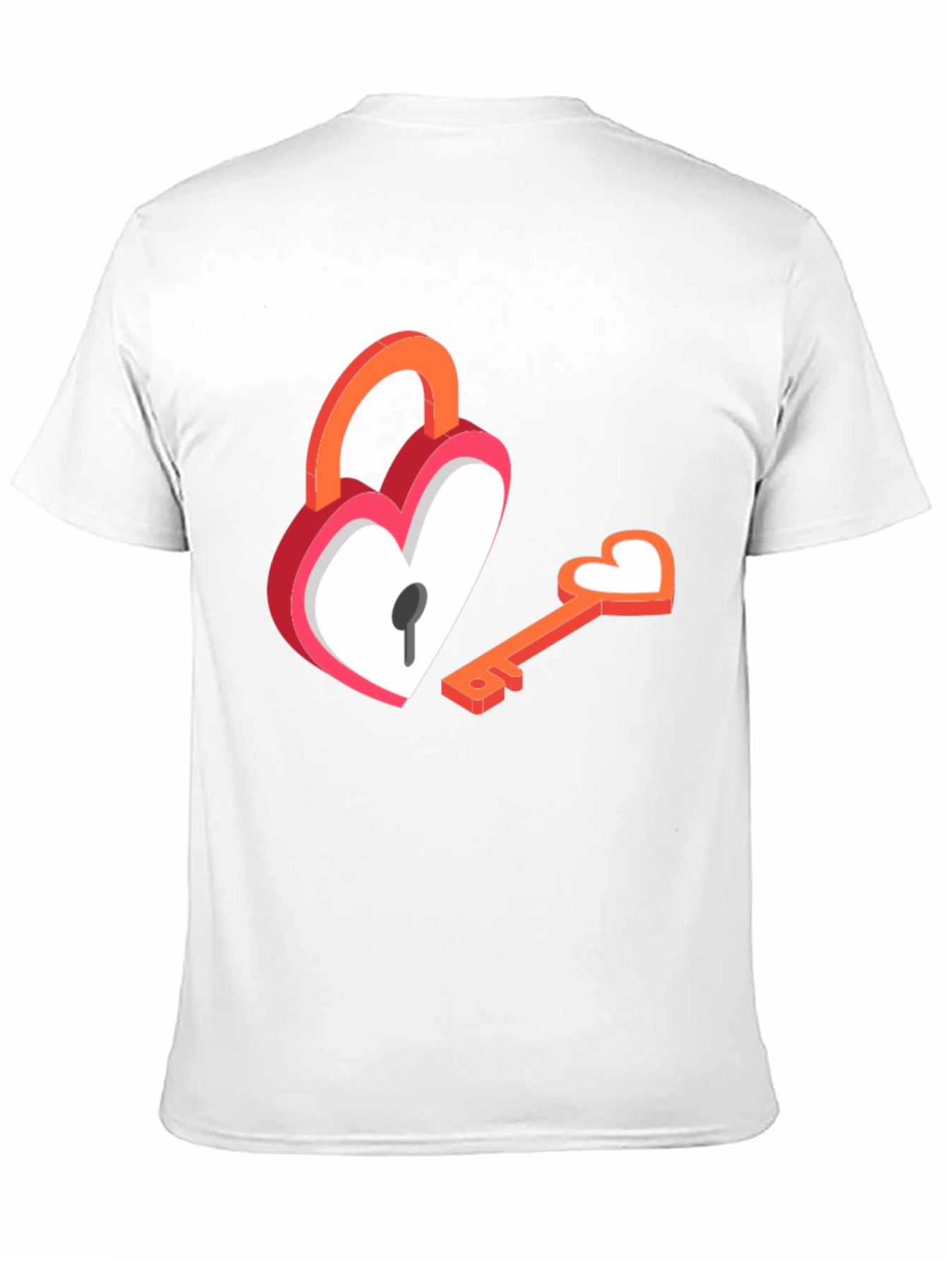 Black Heart Lock and Key T-Shirt view 11