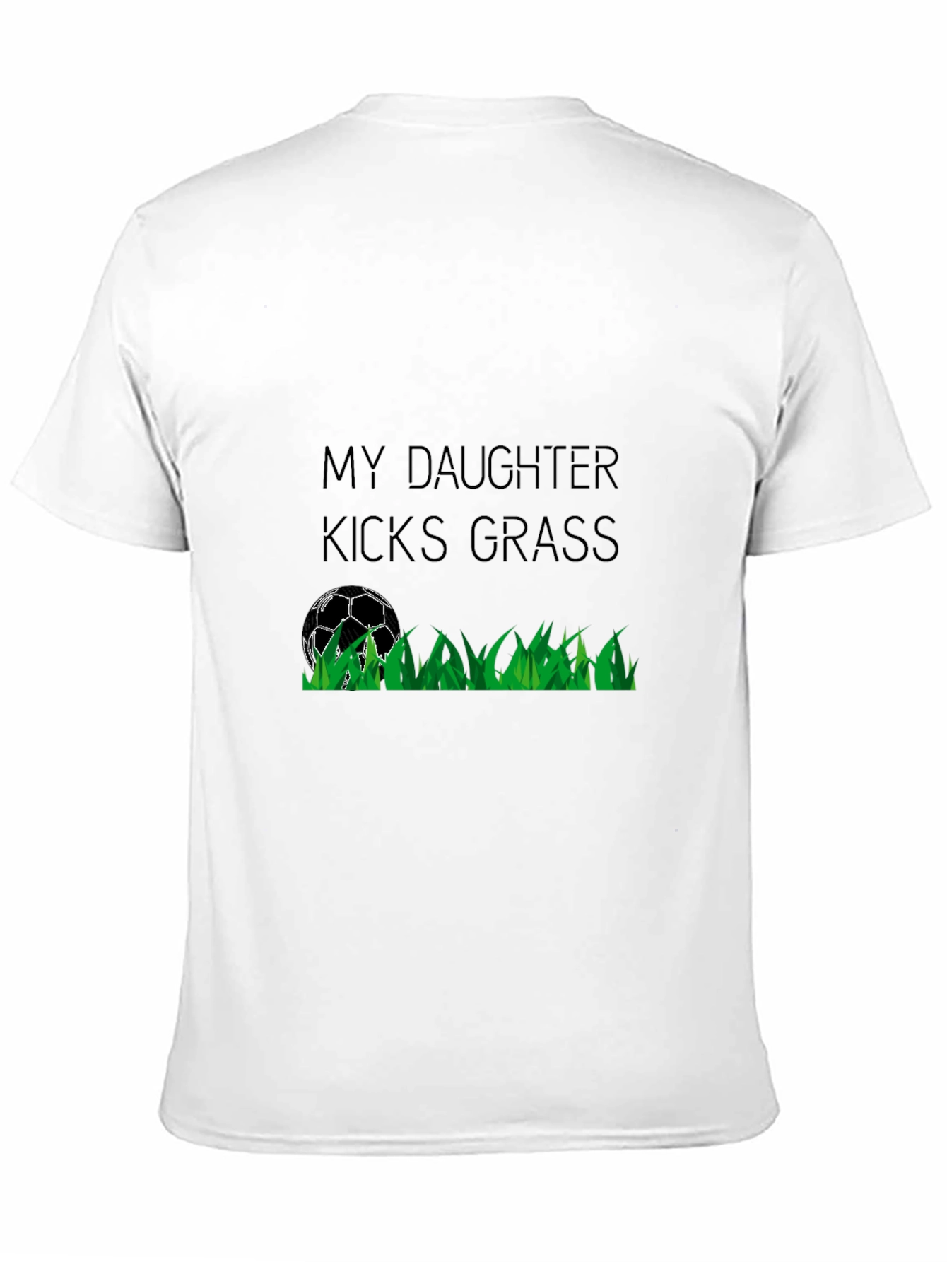 Black My Daughter Kicks Grass Soccer T-Shirt view 11