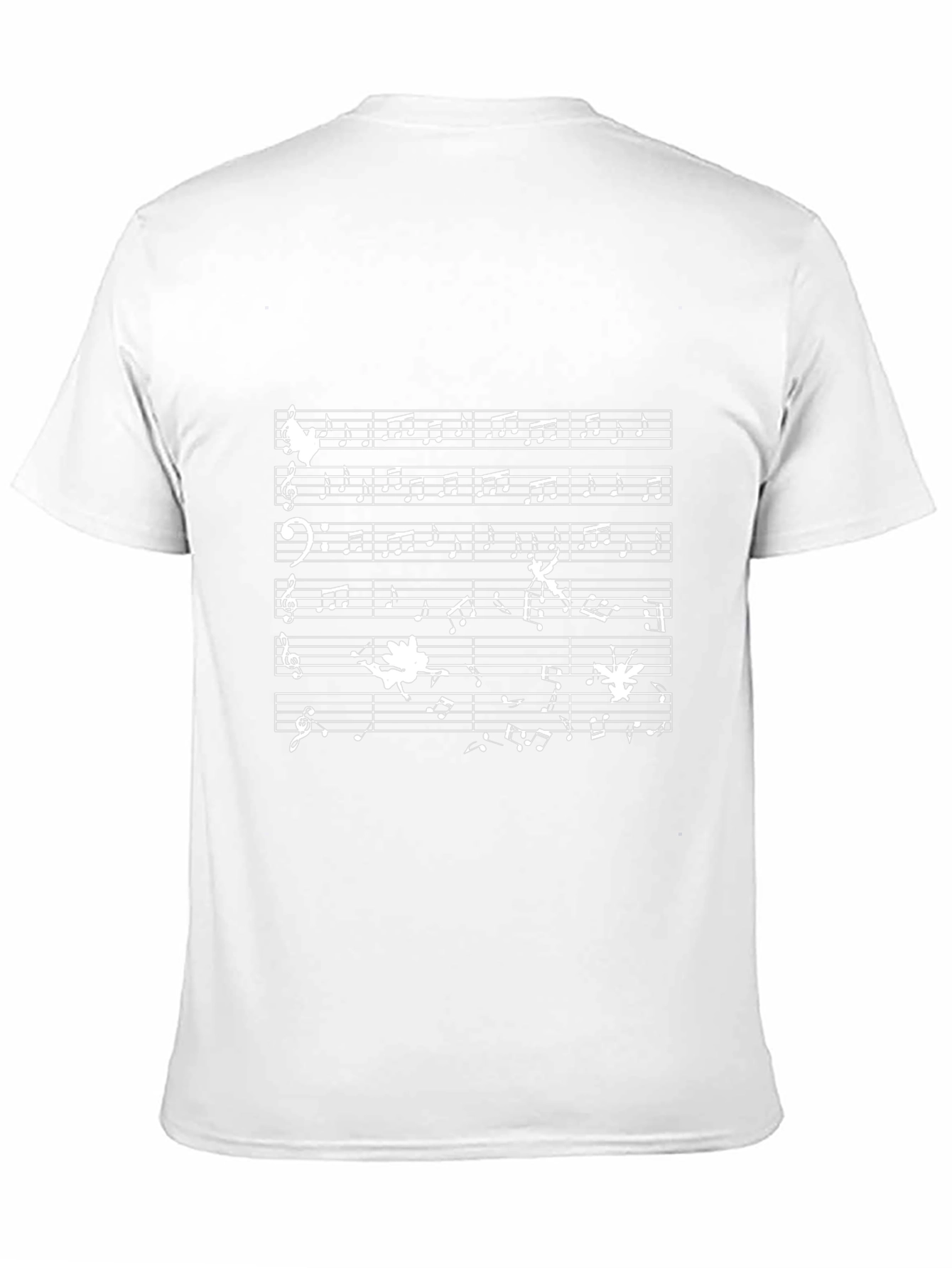 Black Musical Notes T-Shirt - Black Cotton Tee view 11