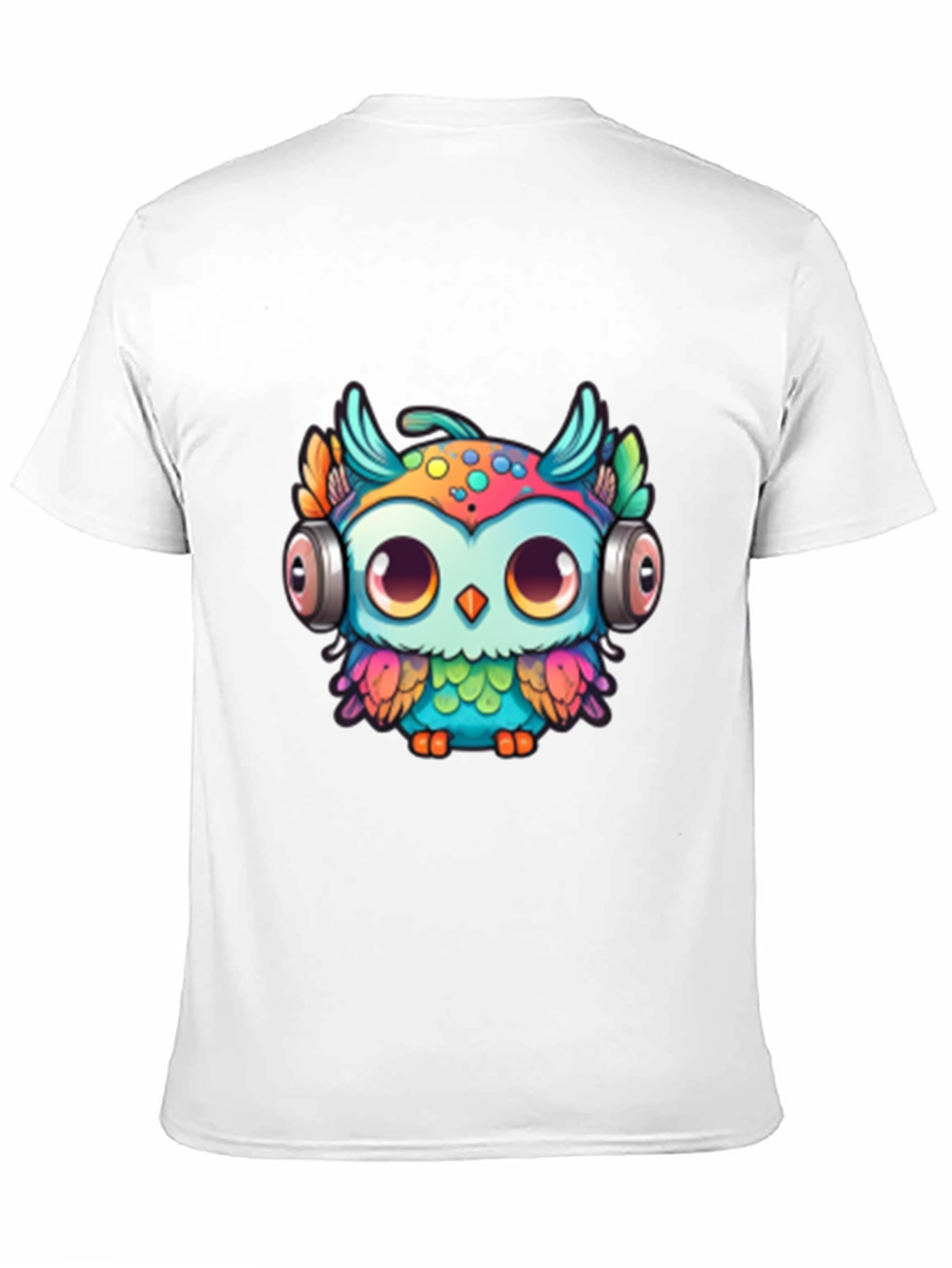 Black Owl with Headphones Graphic Tee - Black view 11
