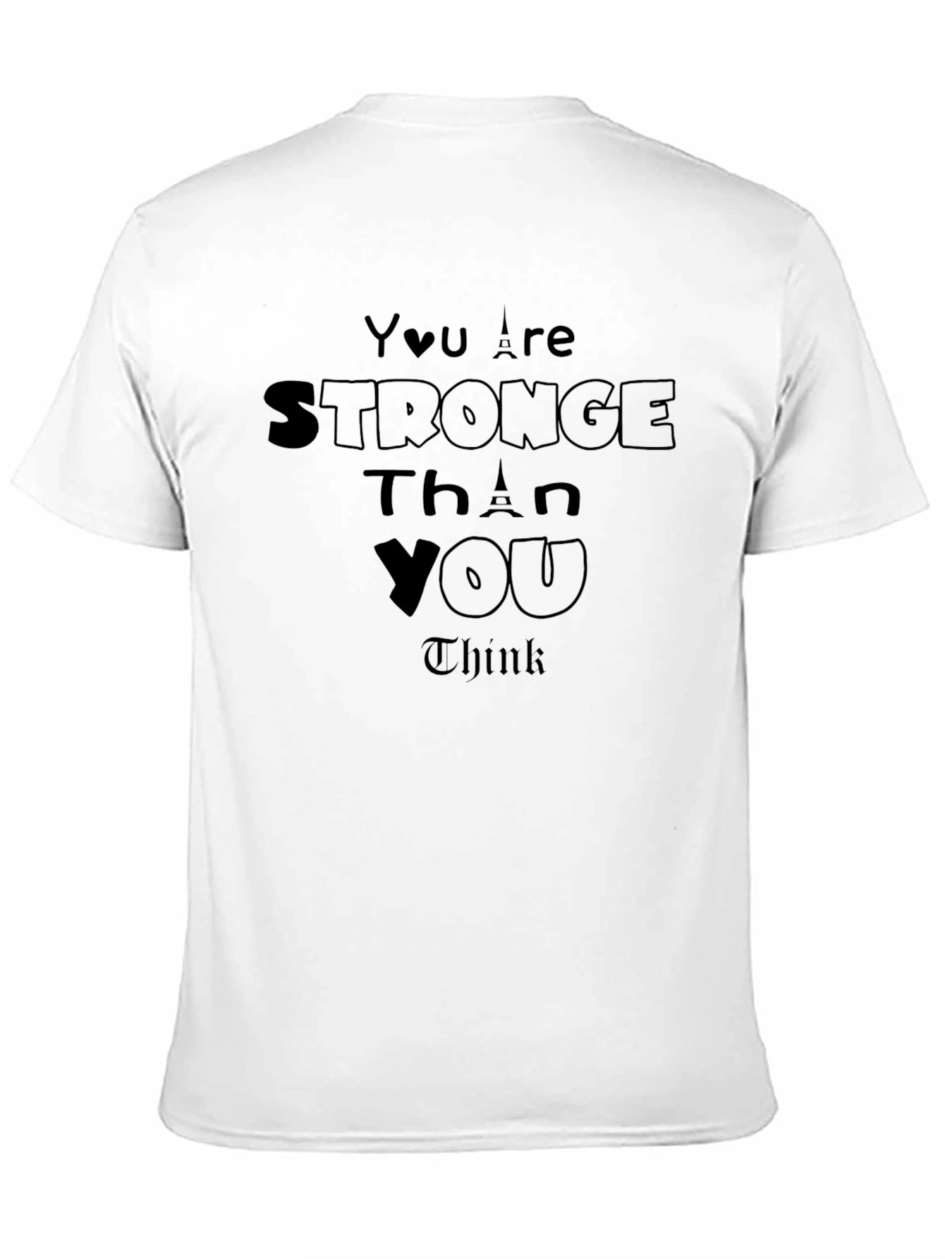 Black Inspirational 'Stronger Than You Think' Black T-Shirt view 11