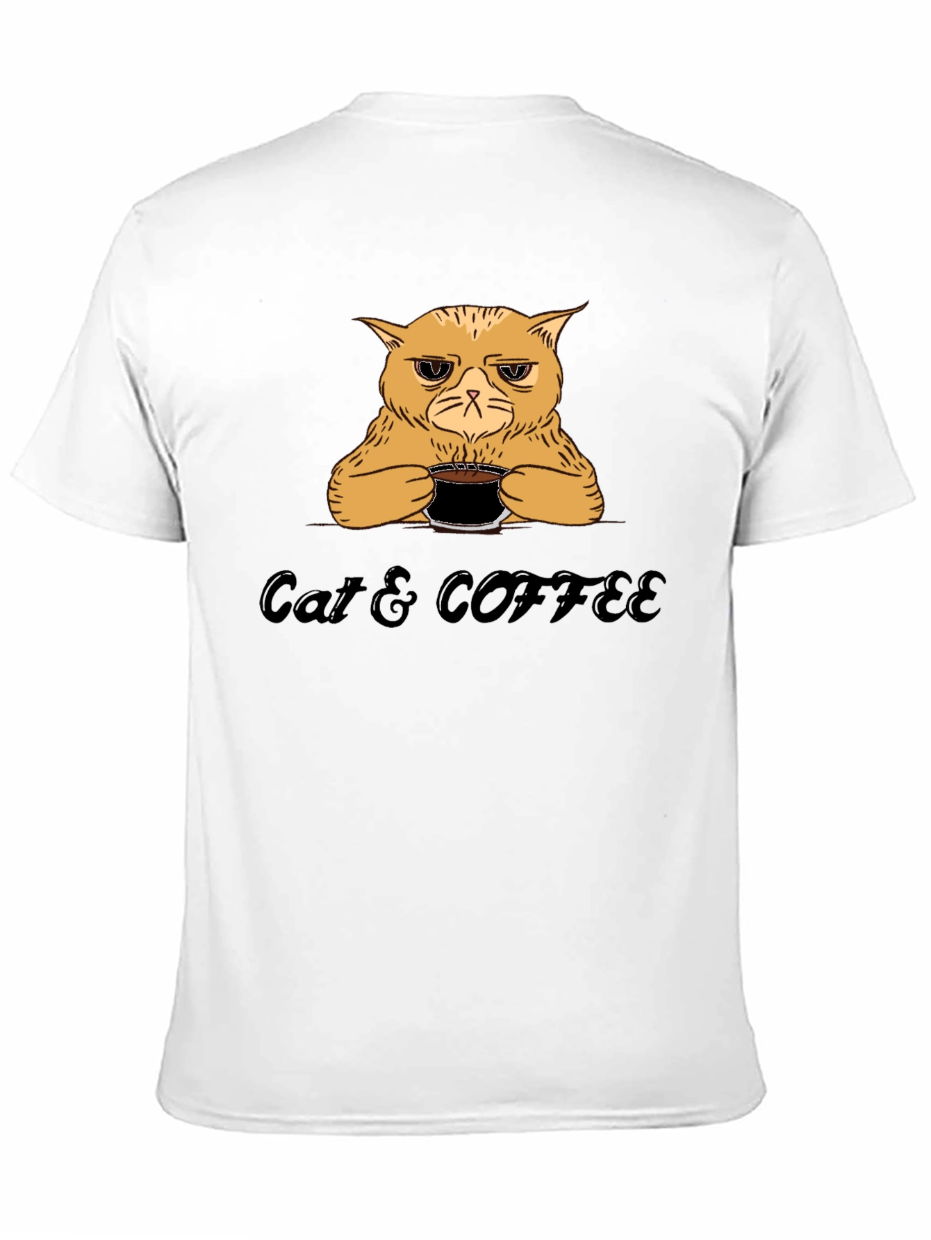 Black Cat & Coffee Graphic T-Shirt - Funny Novelty Tee view 11