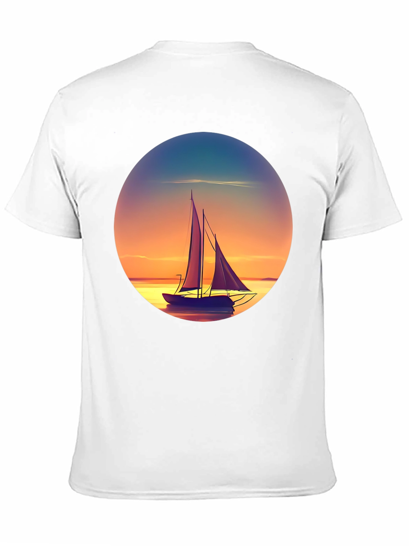 Black Sunset Sailboat Graphic Tee - Relaxed Fit view 11