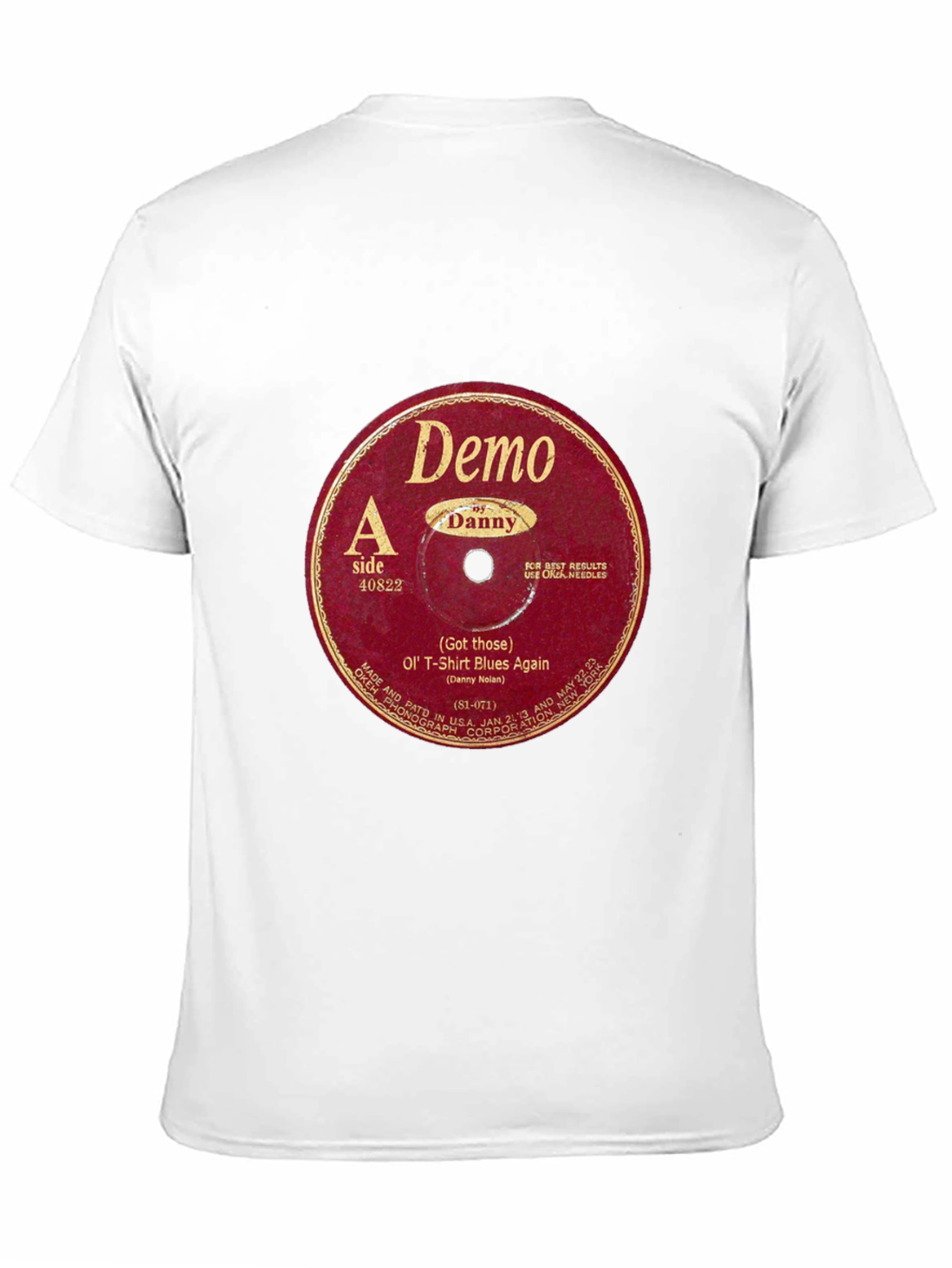 Black Retro Vinyl Record Graphic T-Shirt view 11