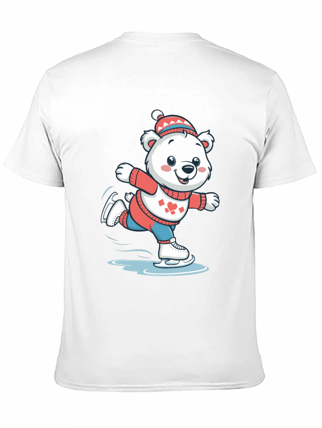 Black Ice Skating Bear T-Shirt view 11