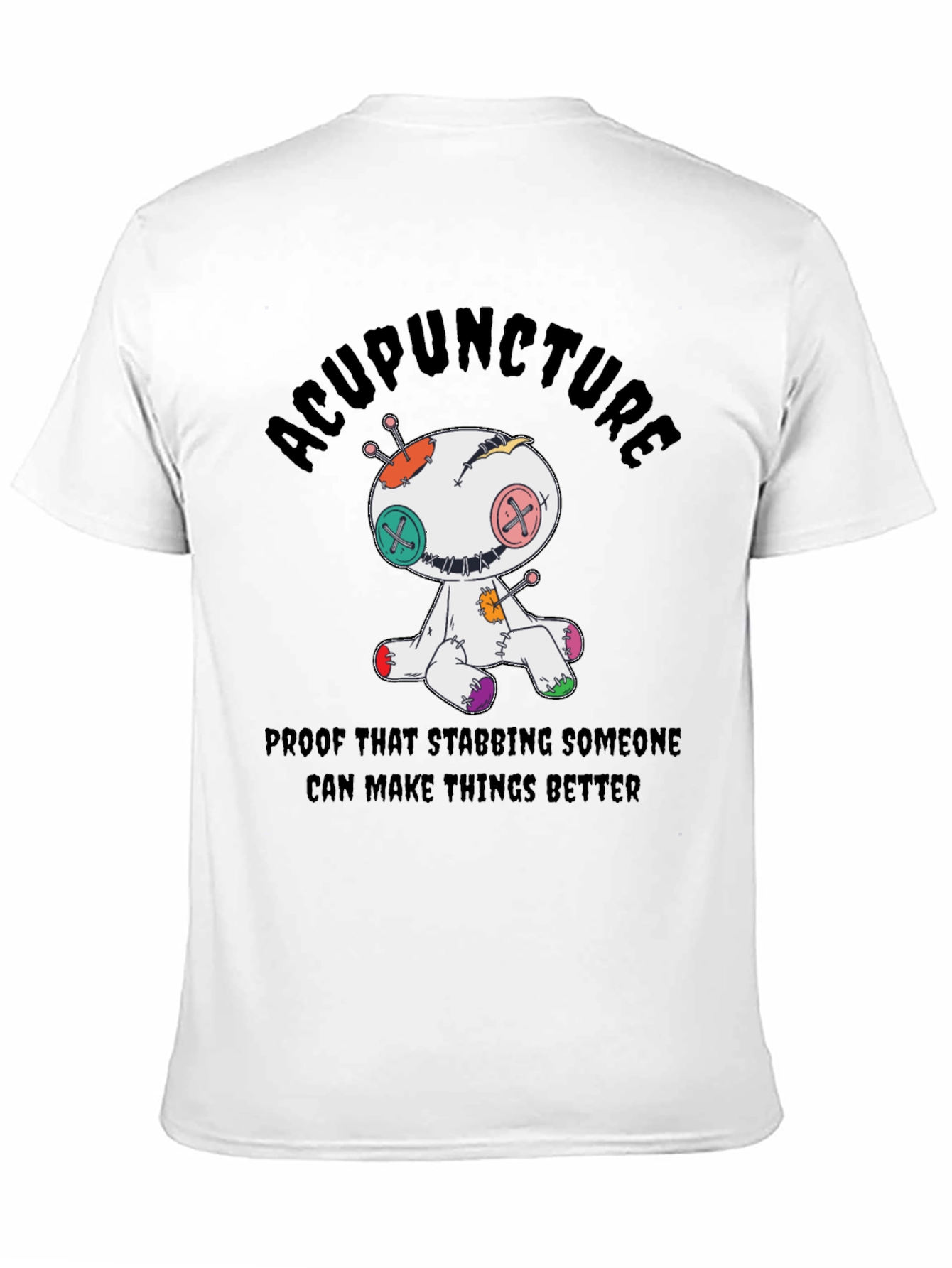 Black Acupuncture Voodoo Doll T-Shirt view 11