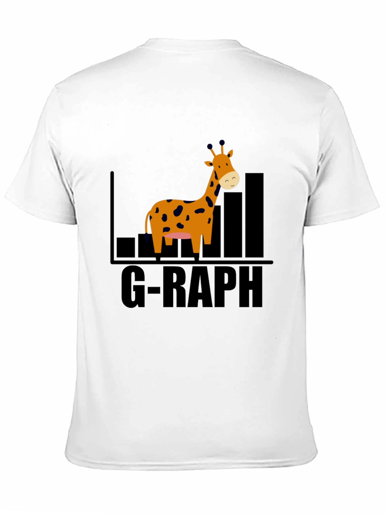 Black G-Raph Cartoon Giraffe Black T-Shirt view 11