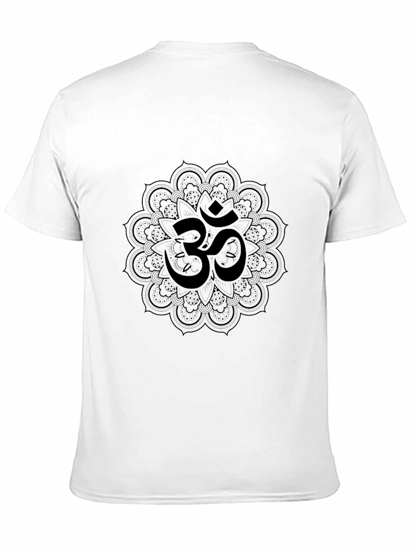 Black Om Mandala Black Graphic T-Shirt view 11