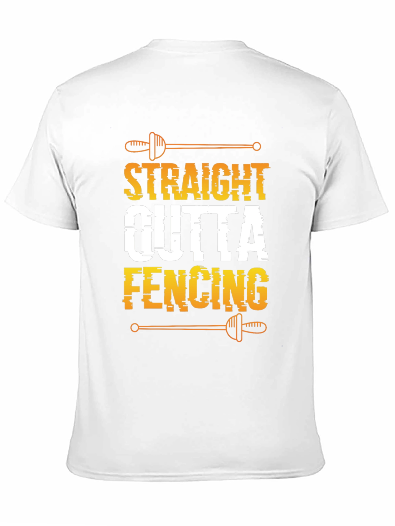 Black Straight Outta Fencing Black T-Shirt view 11