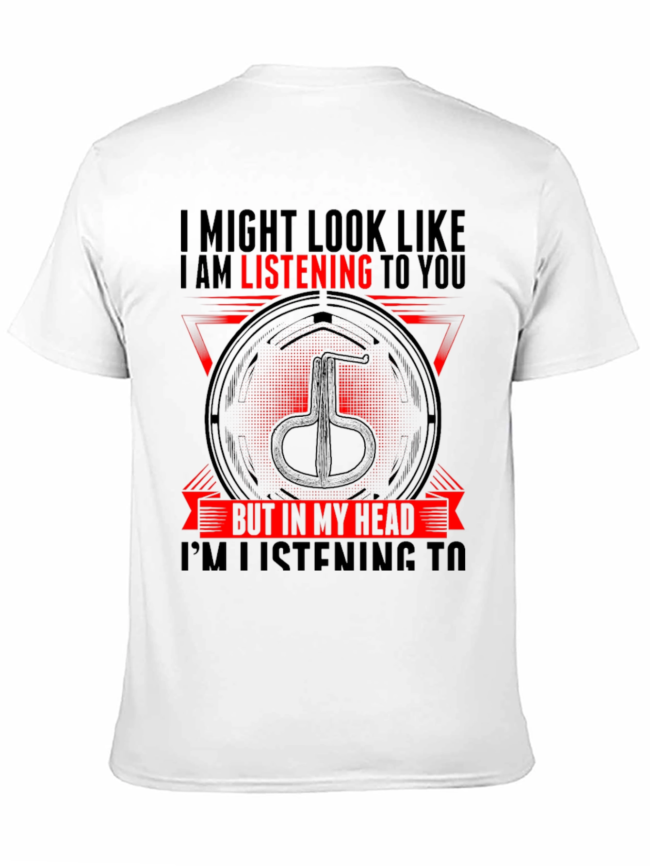 Black I'm Listening To Jaw Harp T-Shirt - Novelty Musical Gift view 11