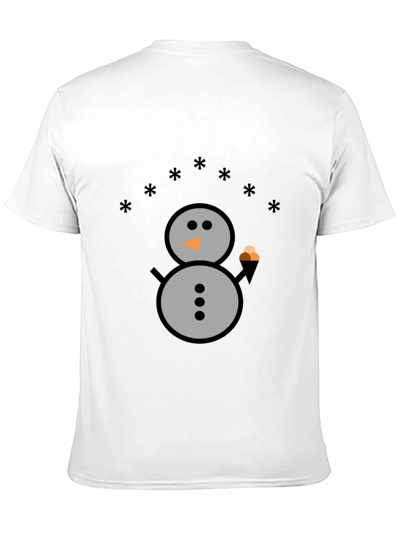 Black Snowman Graphic Tee - Black Cotton T-Shirt view 11