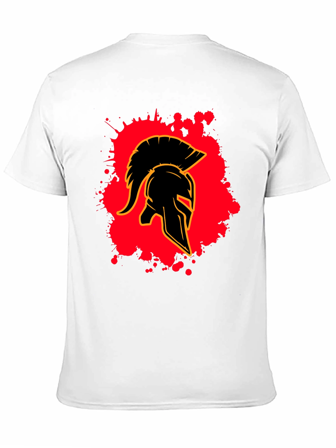 Black Spartan Helmet Graphic Tee - Black Cotton Blend view 11