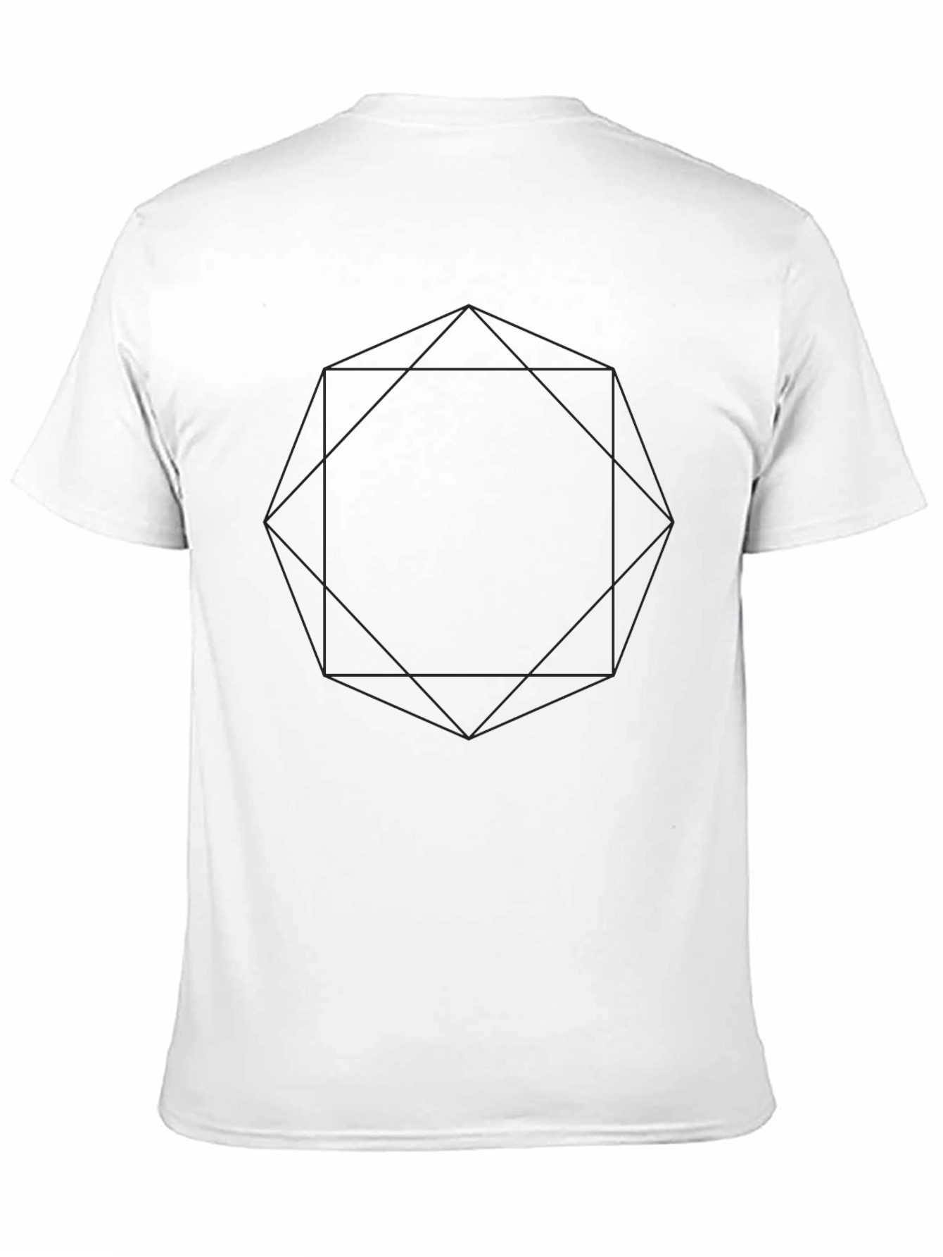 Black Geometric Graphic Print Black T-Shirt view 11