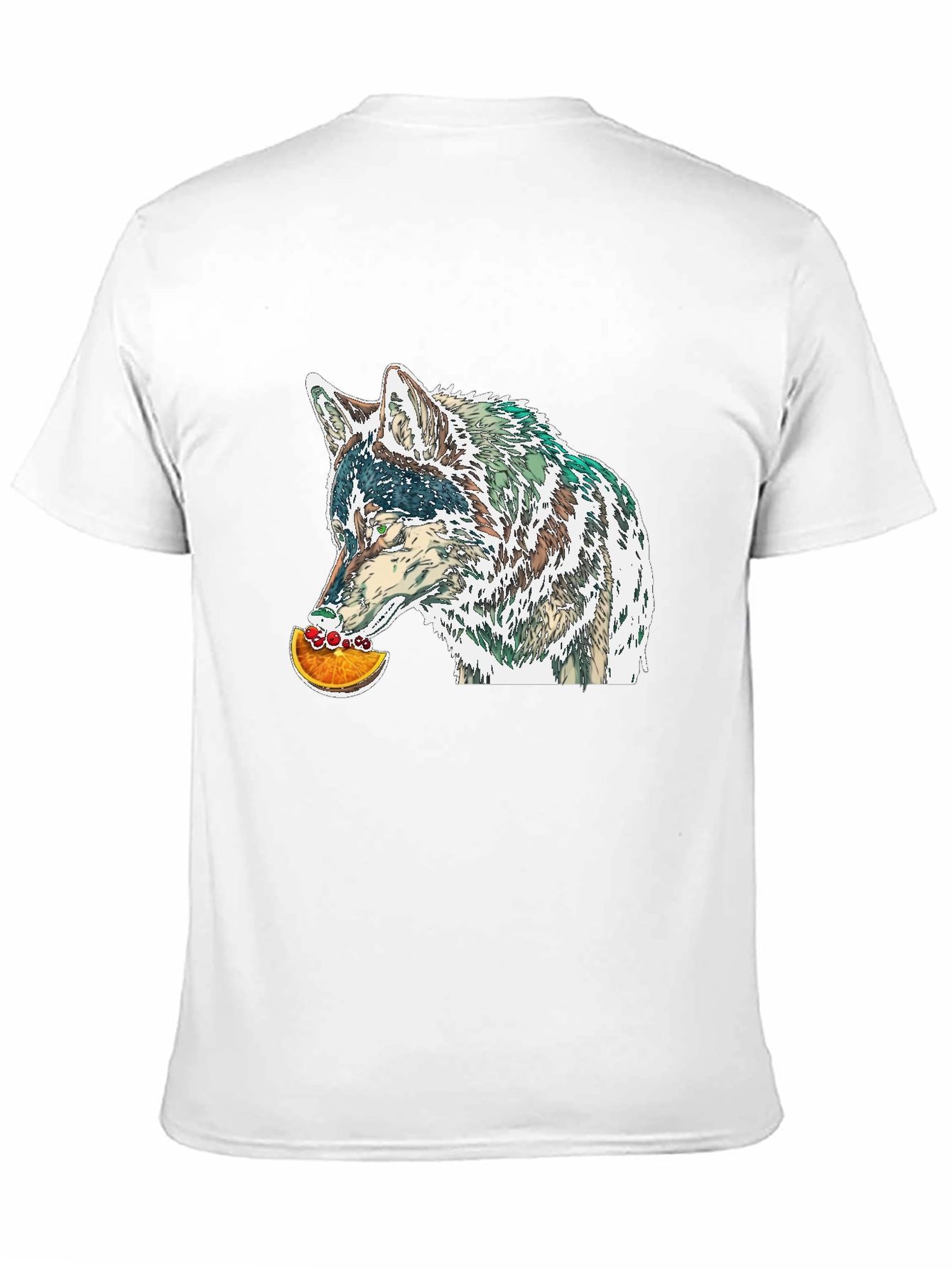 Black Wolf Eating Orange Graphic Tee view 11