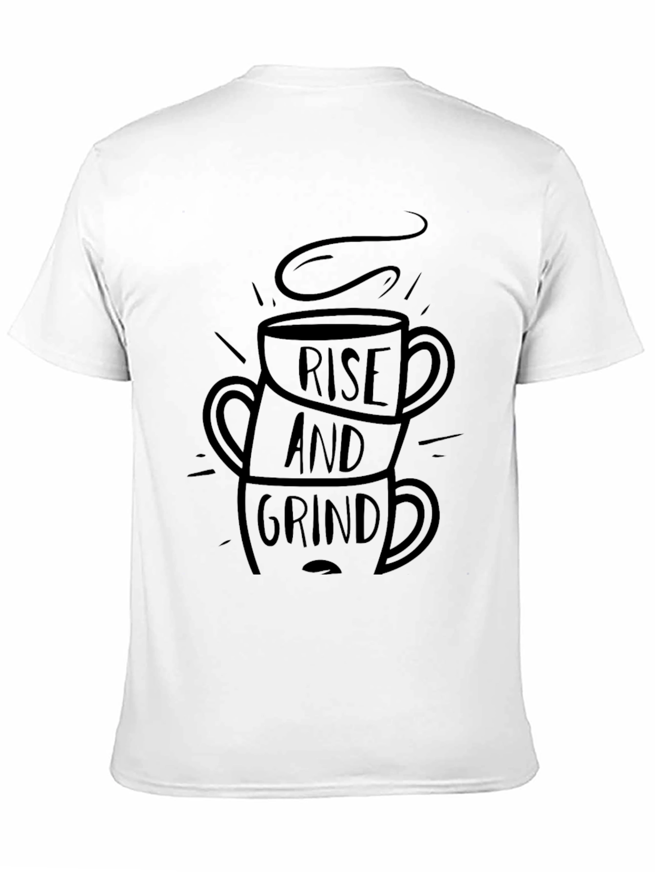 Black Rise and Grind Graphic Tee - Coffee Lover's T-Shirt view 11