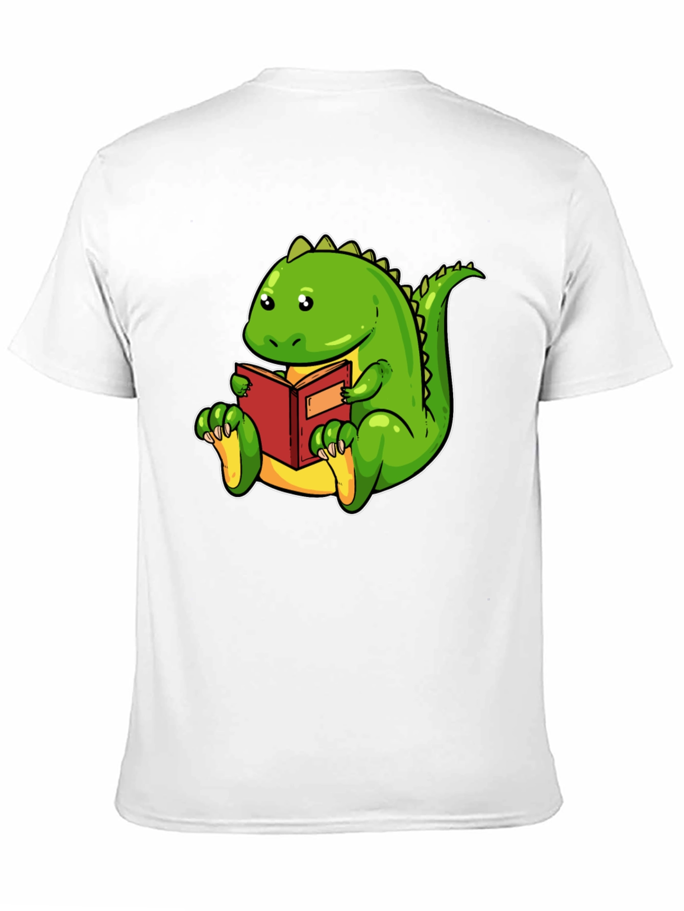 Black Dinosaur Reading Book Black T-Shirt view 11